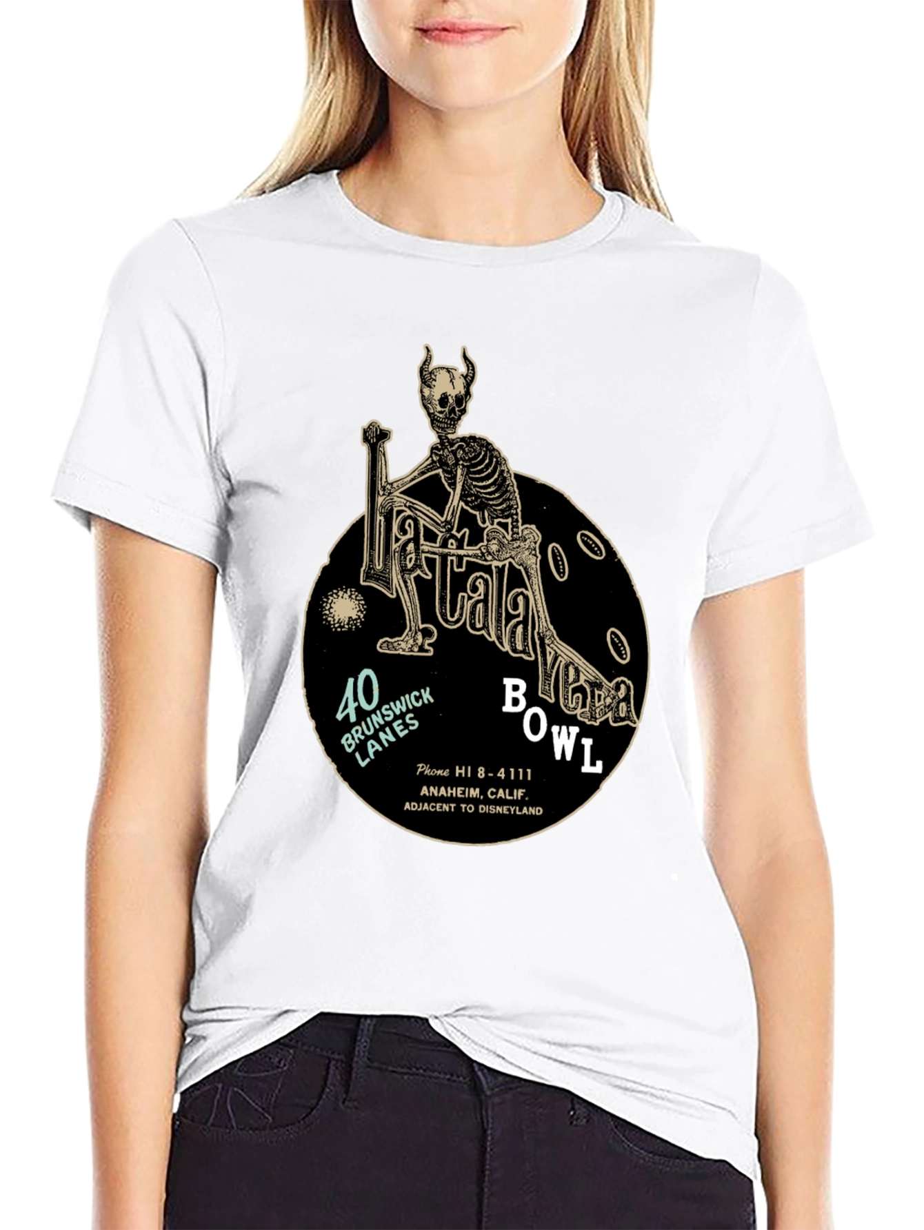 Talavera Bowl Skeleton Graphic Tee - Black