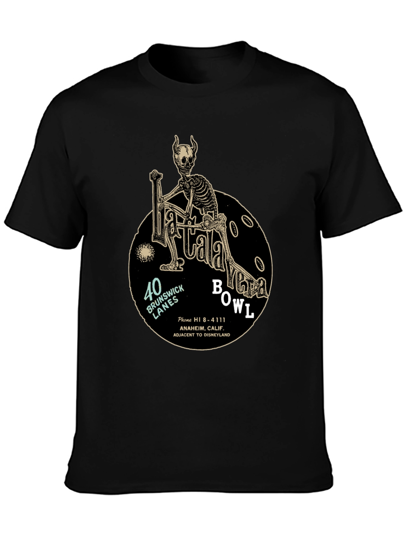 Talavera Bowl Skeleton Graphic Tee - Black