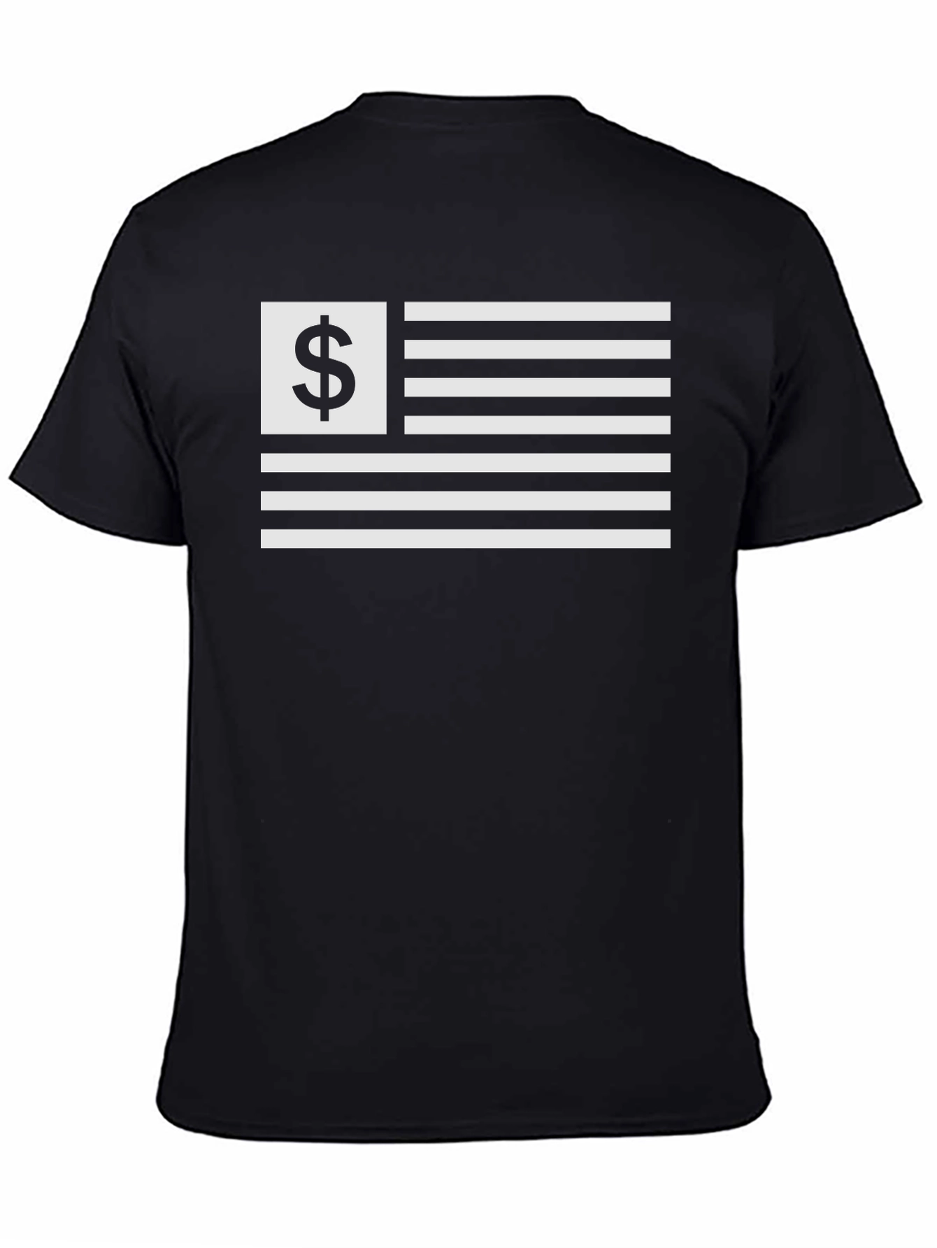 Dollar Flag Graphic Tee - Black Cotton T-Shirt