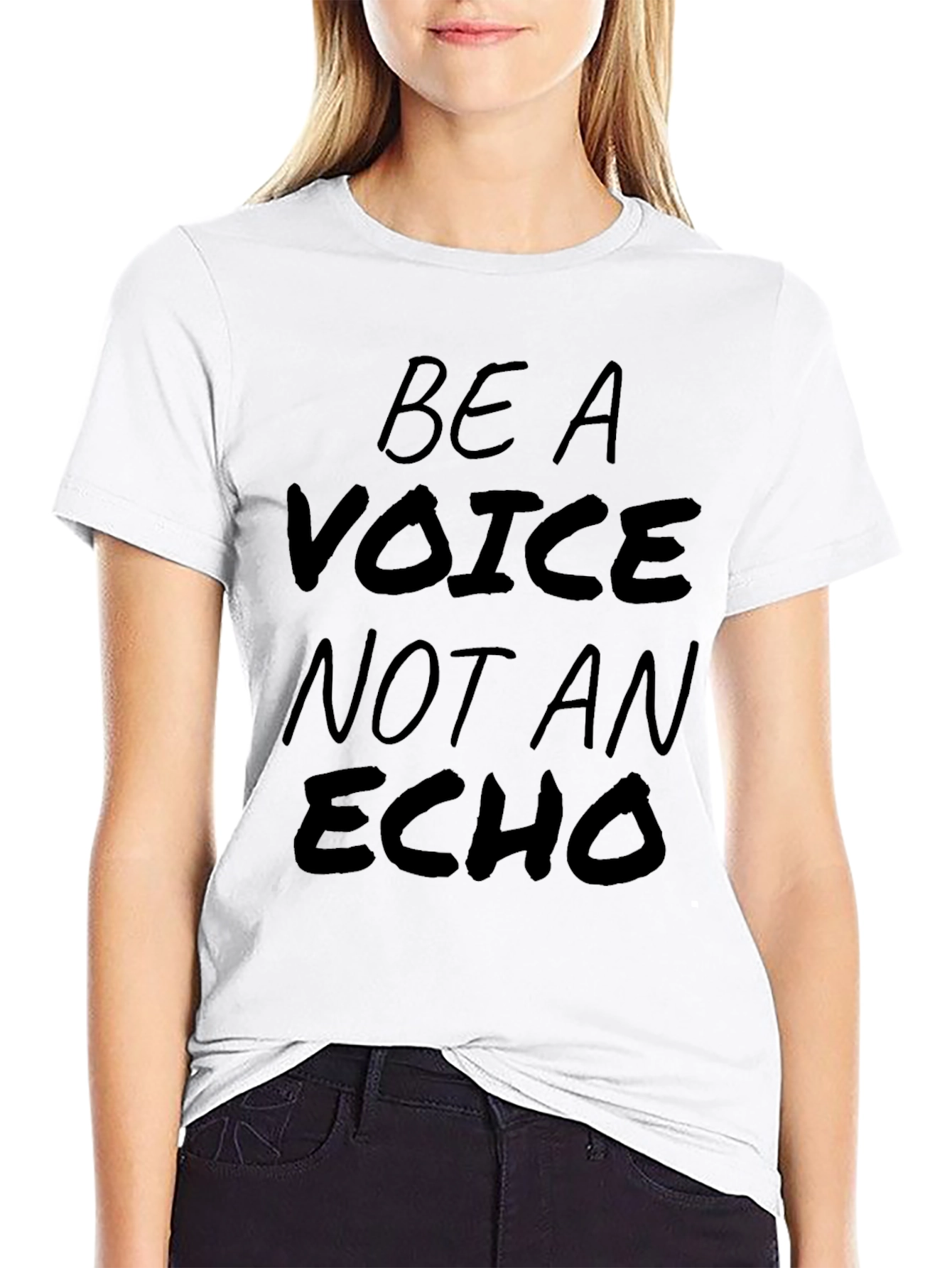 Be a Voice Tee - Black Graphic Slogan T-Shirt