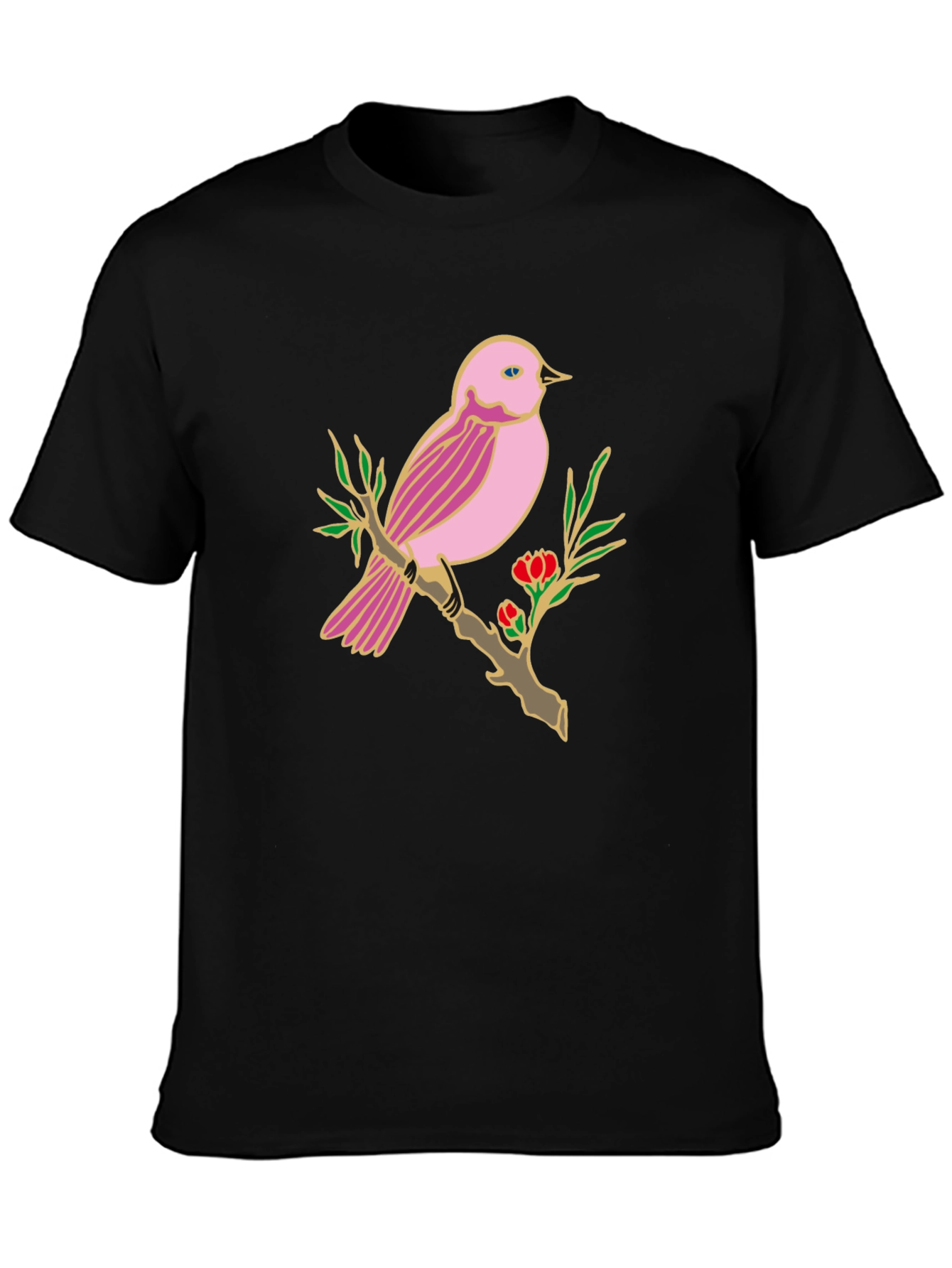 Bird on Branch Graphic T-Shirt - Casual Style