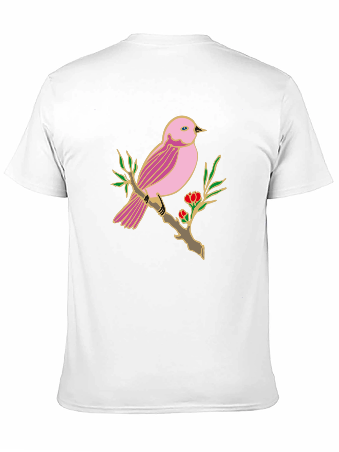 Bird on Branch Graphic T-Shirt - Casual Style