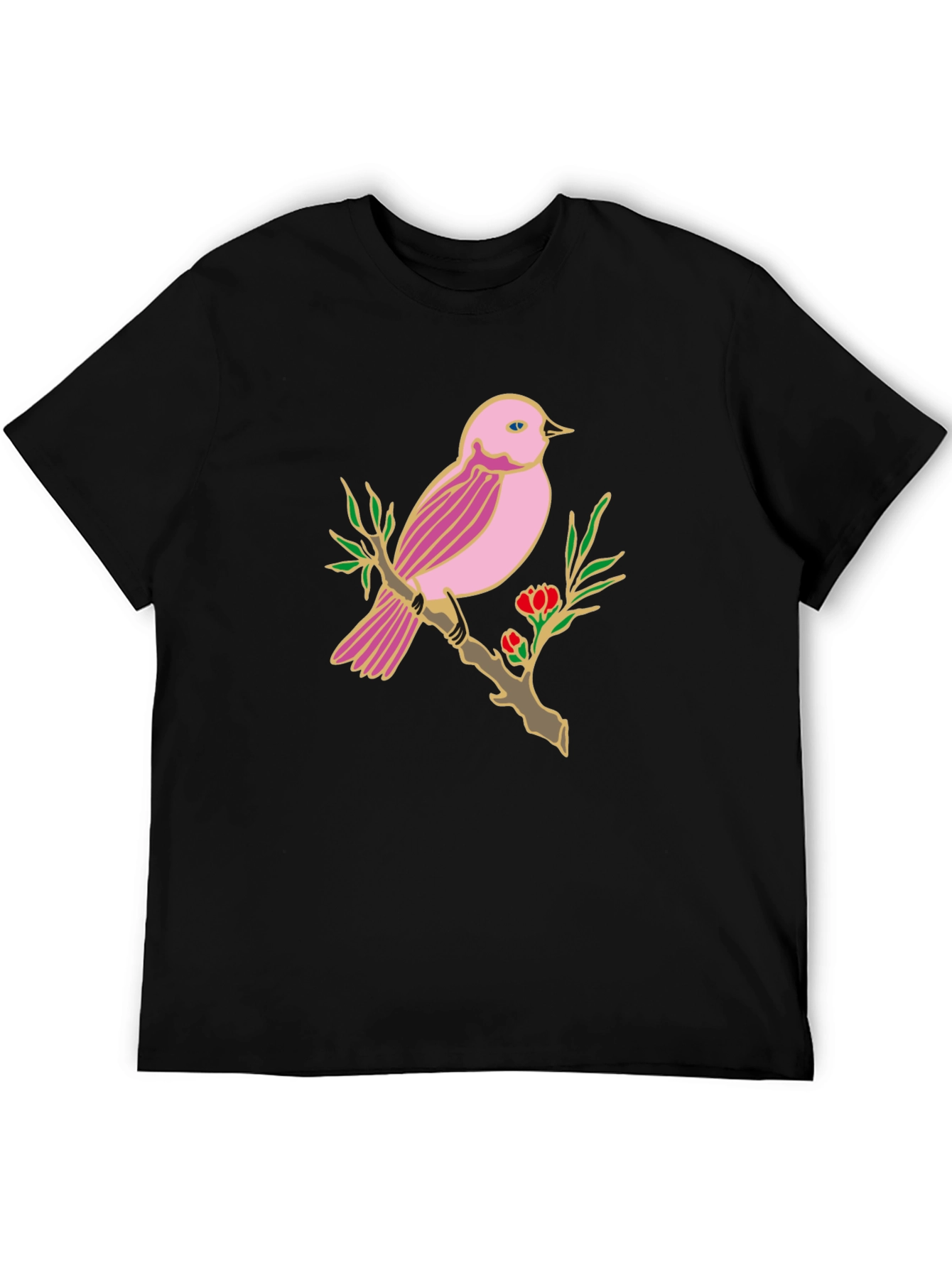 Bird on Branch Graphic T-Shirt - Casual Style