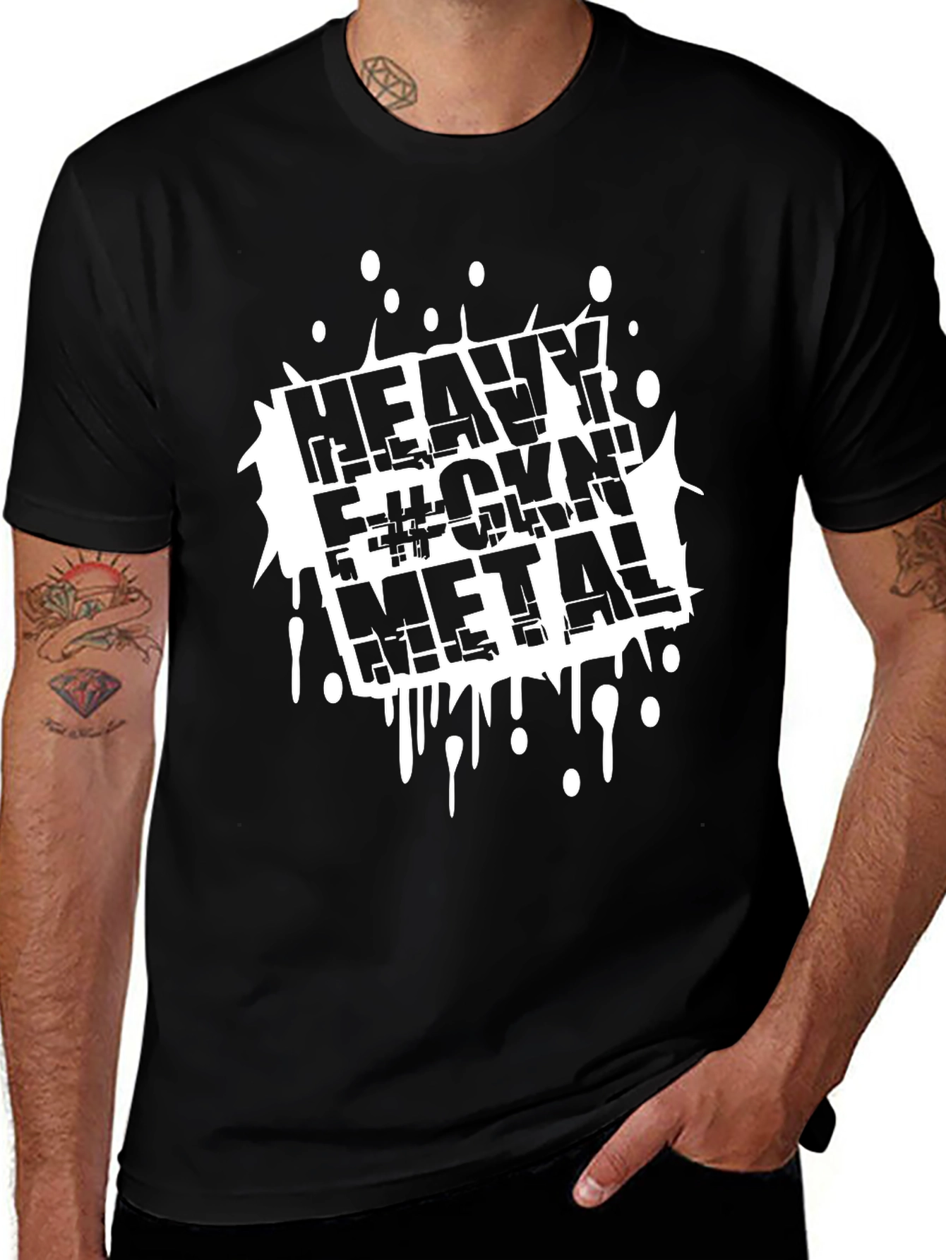 Heavy F#ckin Metal Black T-Shirt
