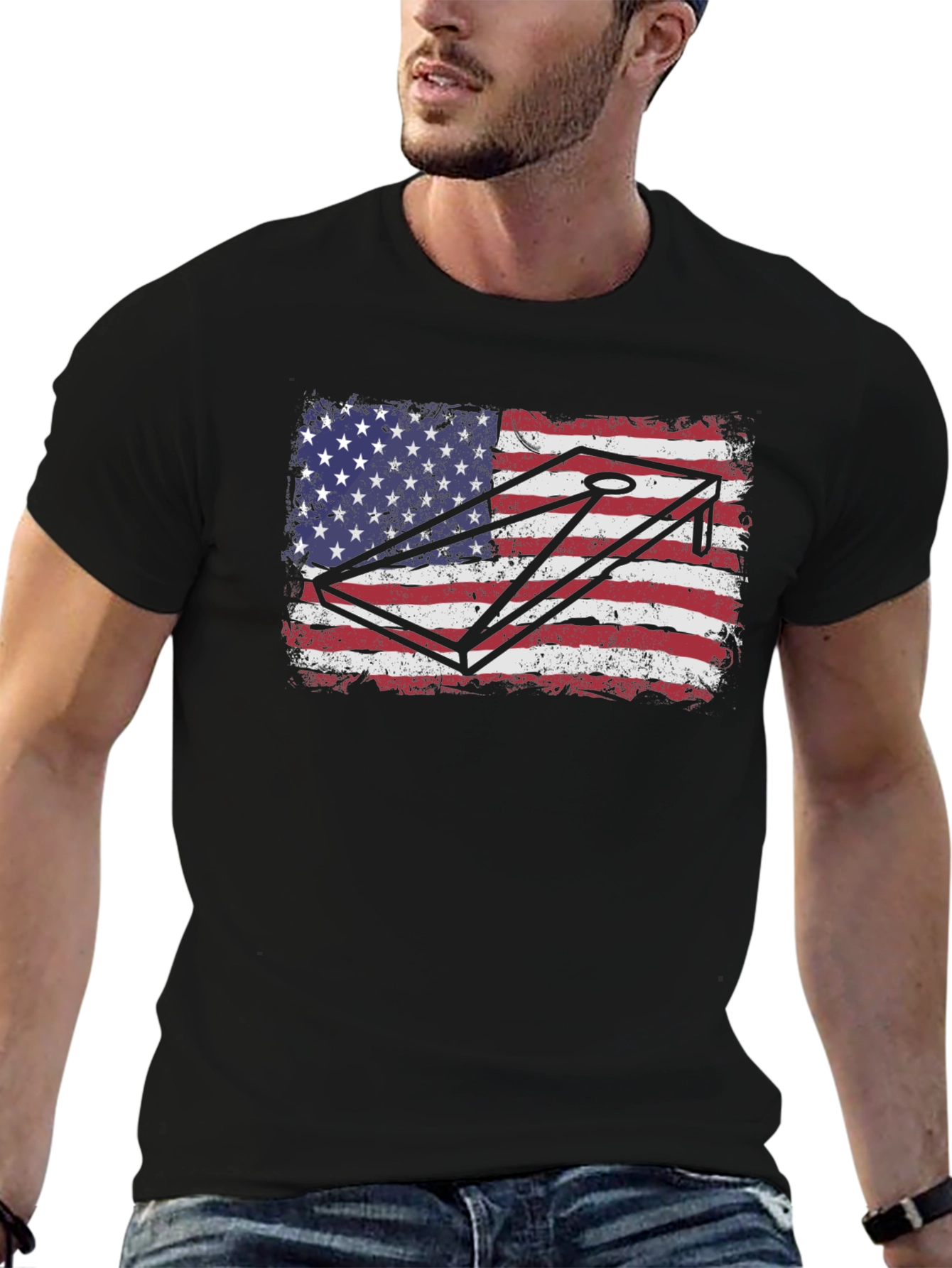 American Flag Cornhole T-Shirt