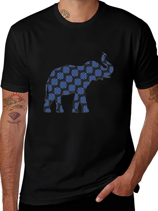 Elephant Print Black T-Shirt