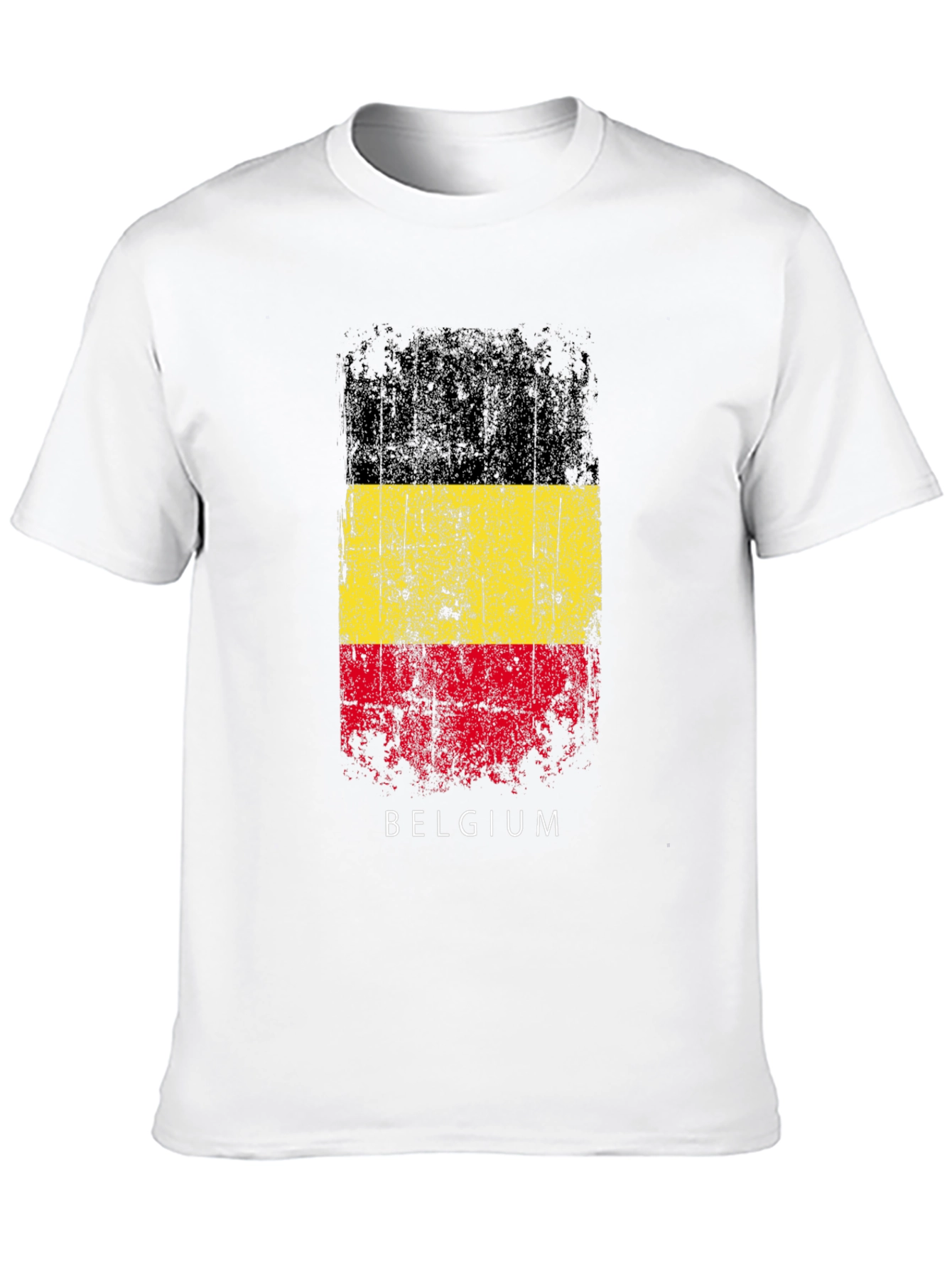Belgium Flag T-Shirt - Distressed Design