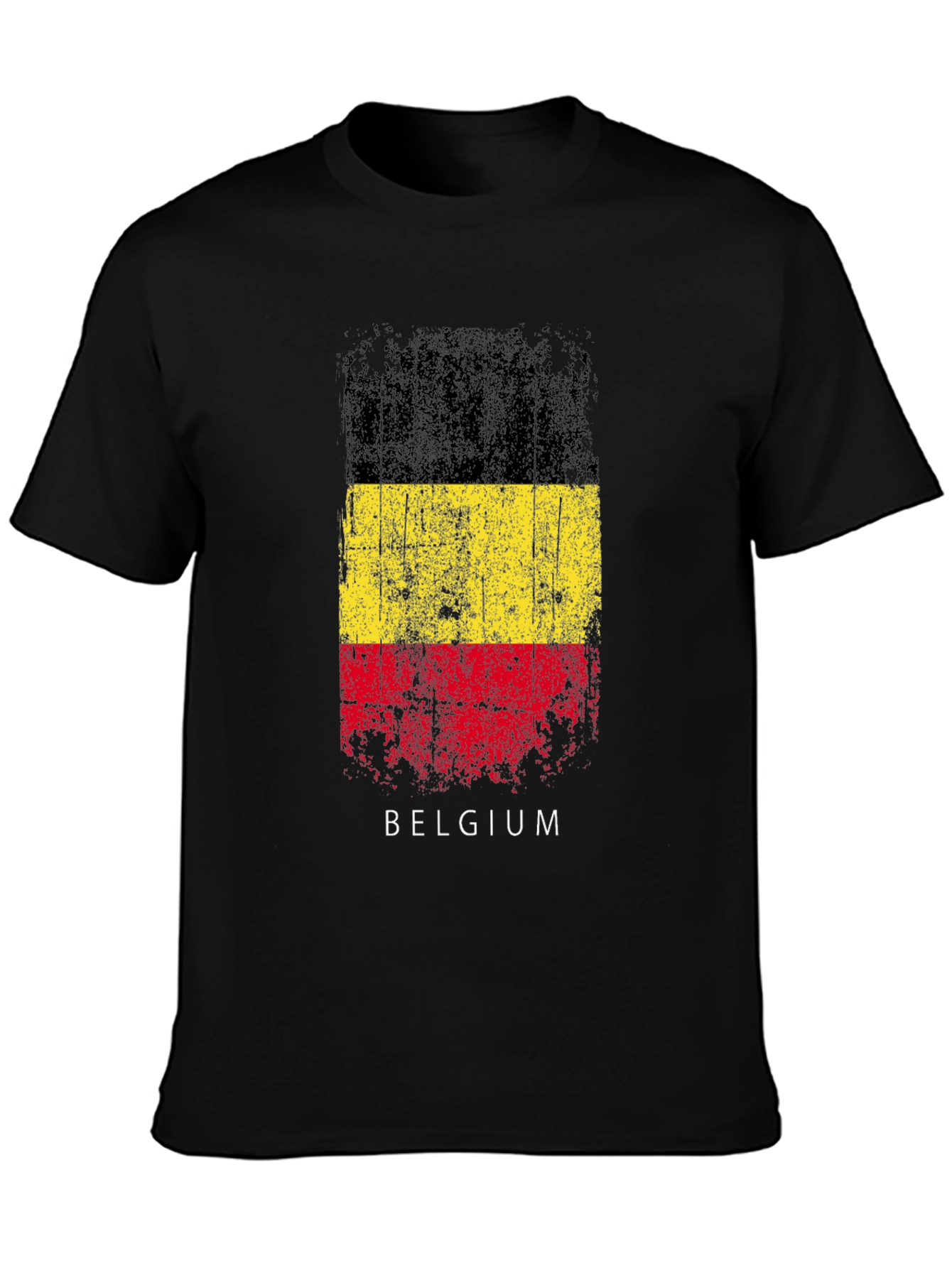 Belgium Flag T-Shirt - Distressed Design
