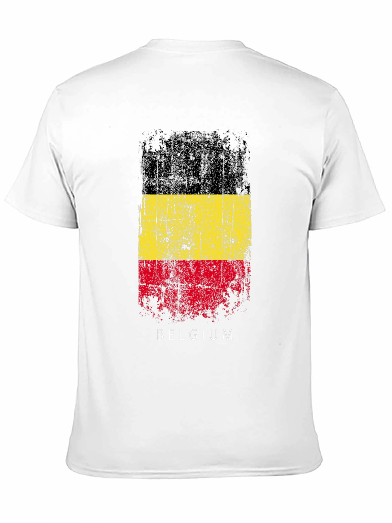 Belgium Flag T-Shirt - Distressed Design