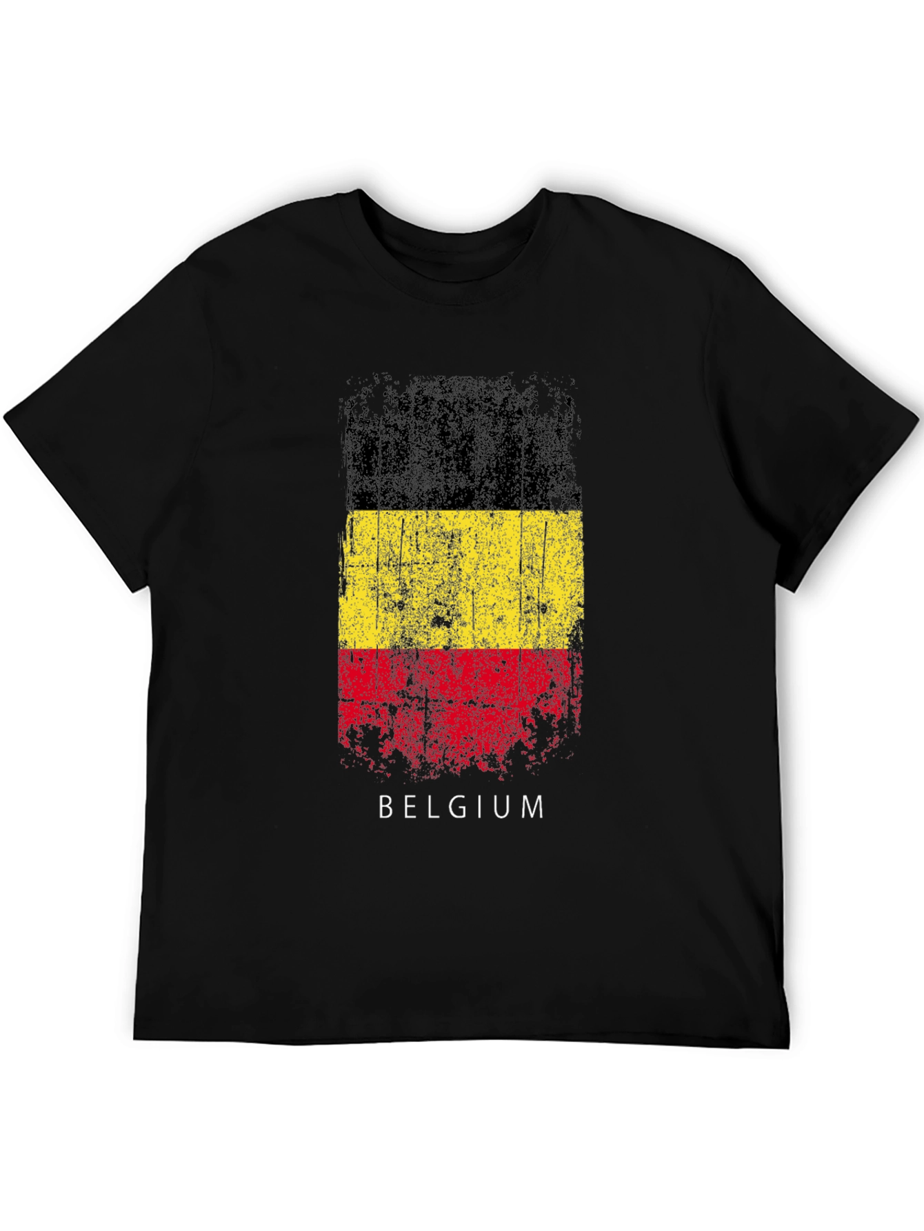 Belgium Flag T-Shirt - Distressed Design