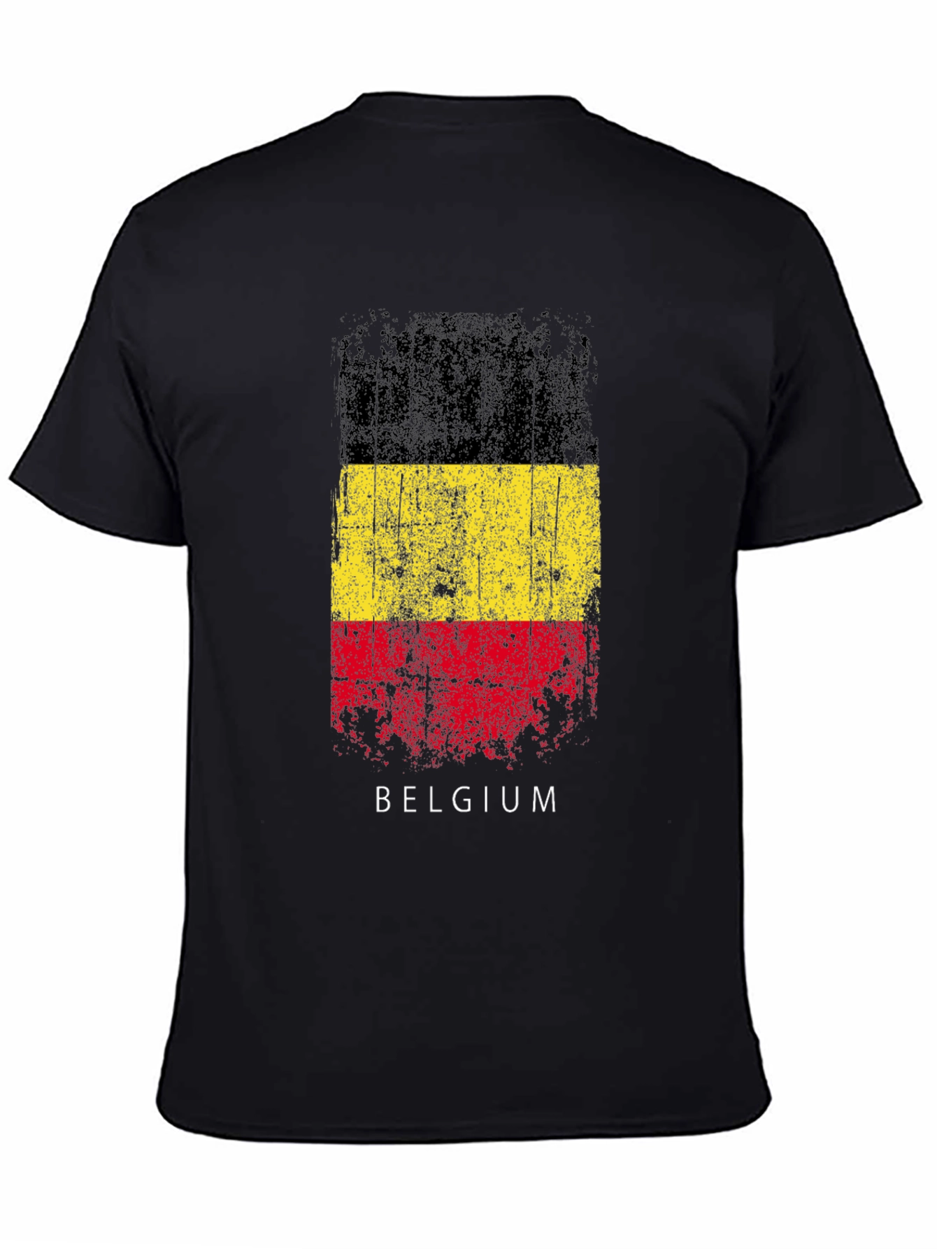 Belgium Flag T-Shirt - Distressed Design