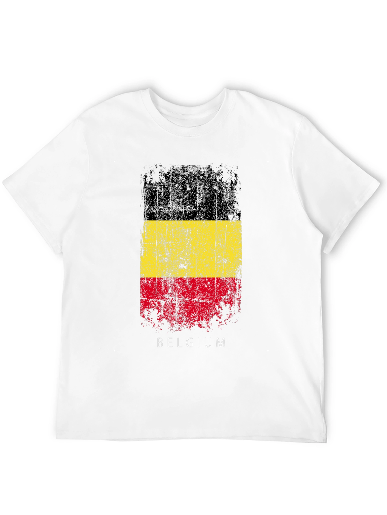 Belgium Flag T-Shirt - Distressed Design
