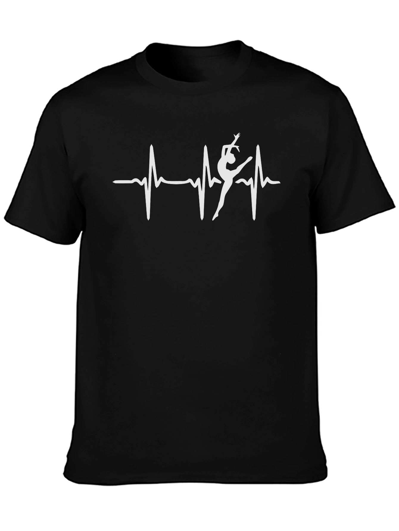 Gymnastics Heartbeat T-Shirt - Black Cotton Tee