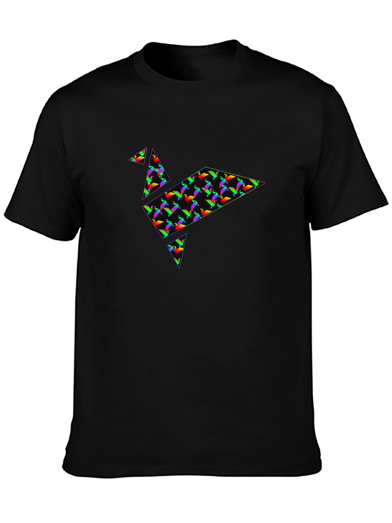 Origami Crane Graphic Tee - Stylish Black T-Shirt