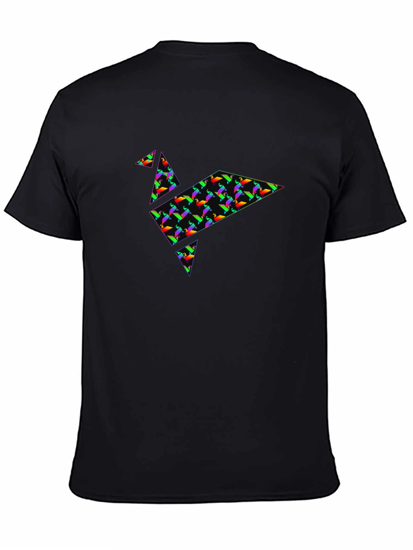 Origami Crane Graphic Tee - Stylish Black T-Shirt