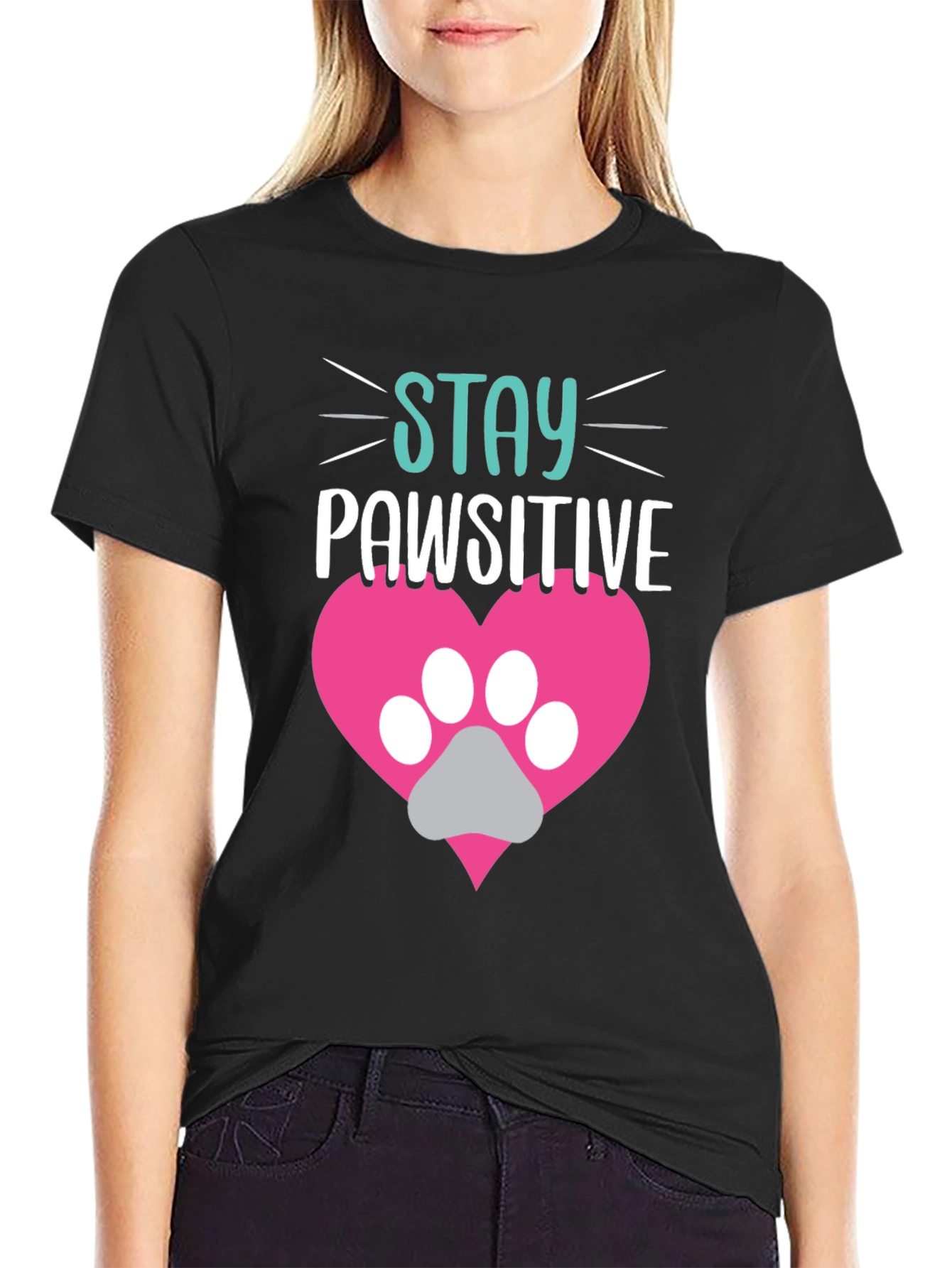 Stay Pawsitive Tee - Cute Pet Lover Shirt