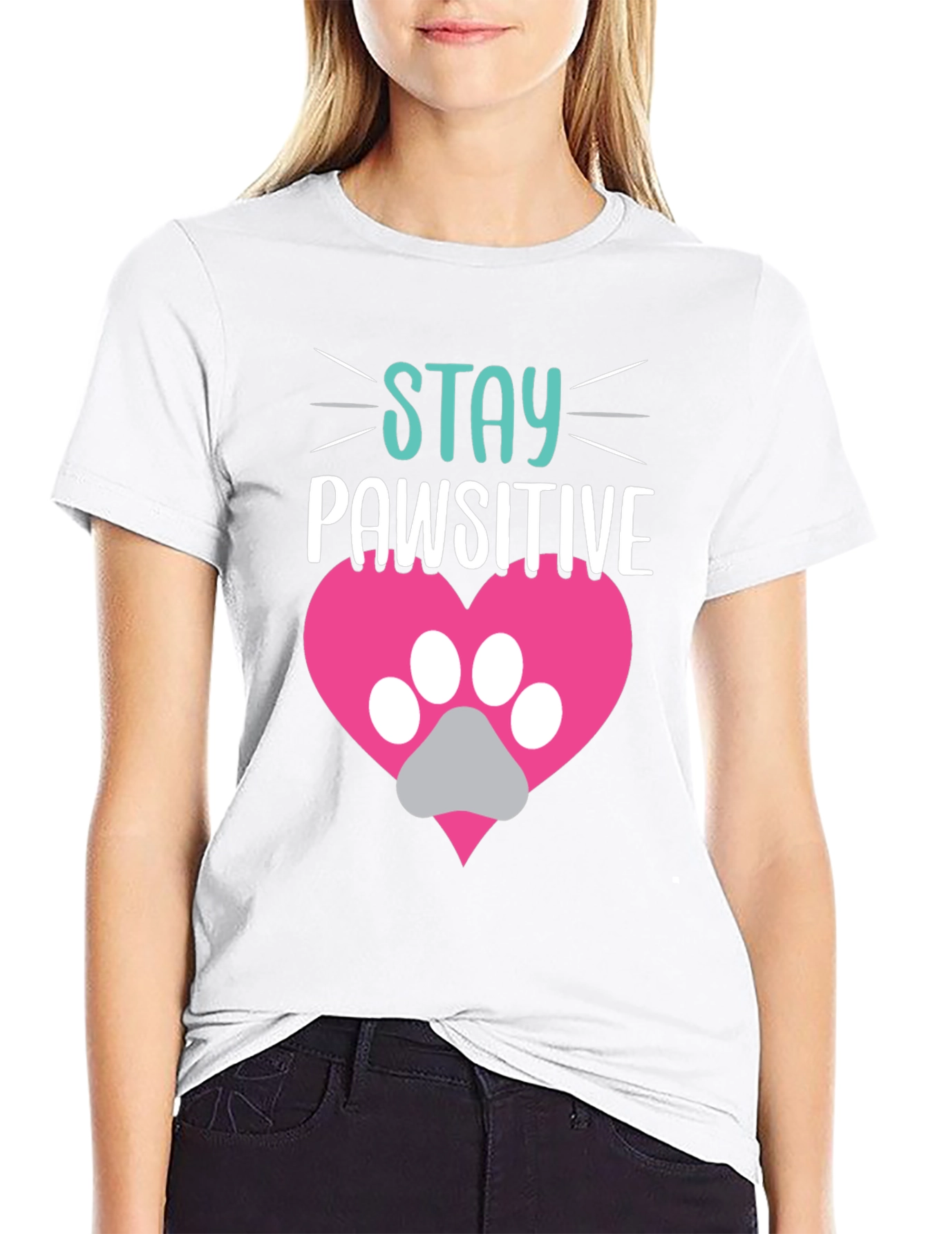 Stay Pawsitive Tee - Cute Pet Lover Shirt