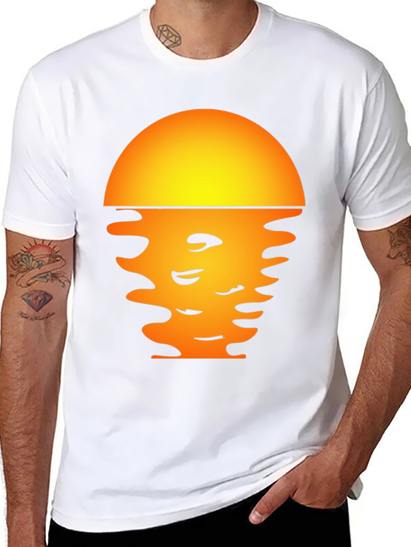 Sunset Graphic Tee - Stylish Black T-Shirt