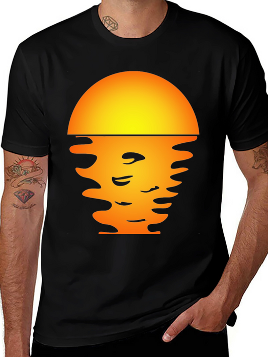 Sunset Graphic Tee - Stylish Black T-Shirt
