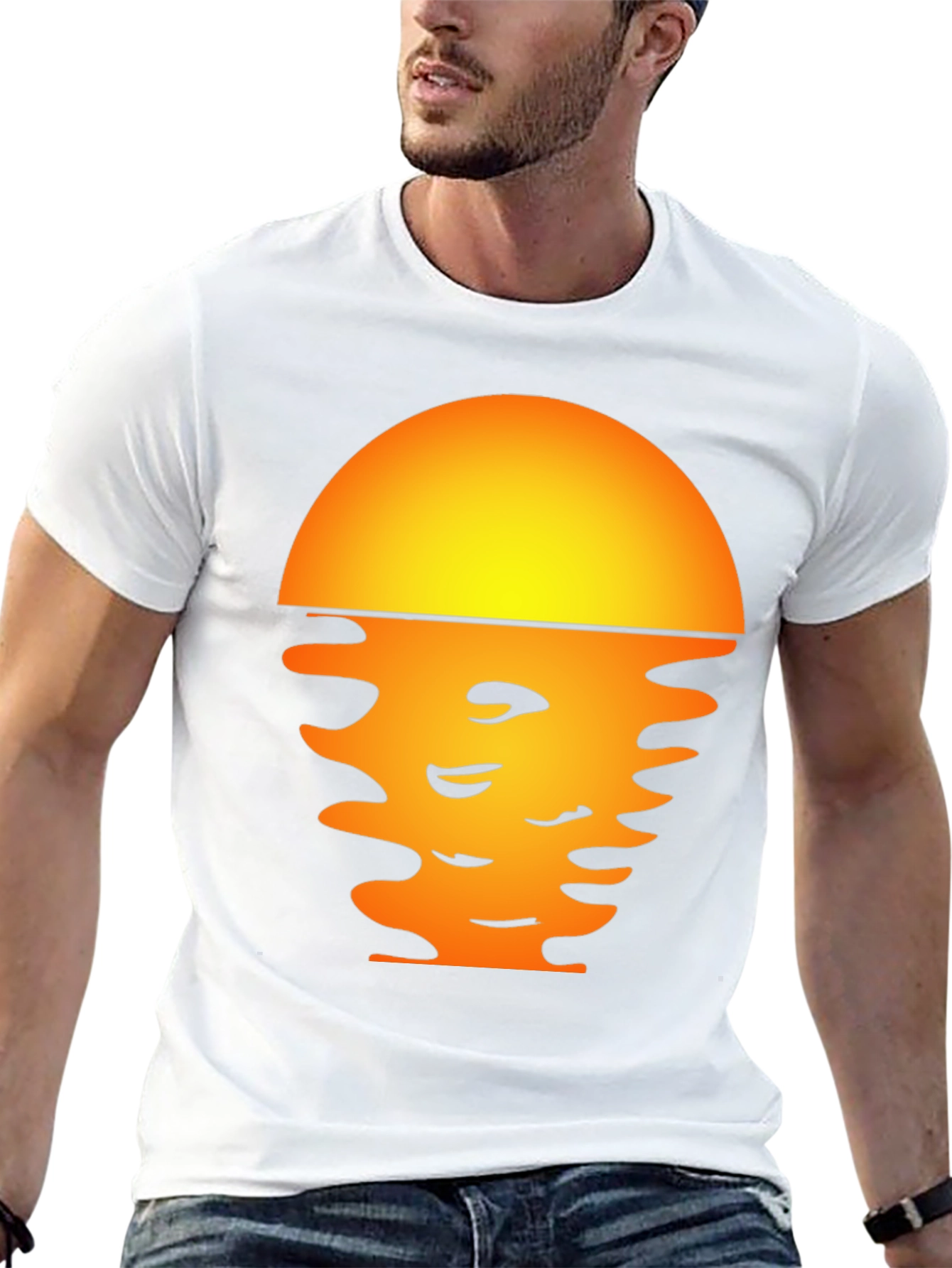 Sunset Graphic Tee - Stylish Black T-Shirt