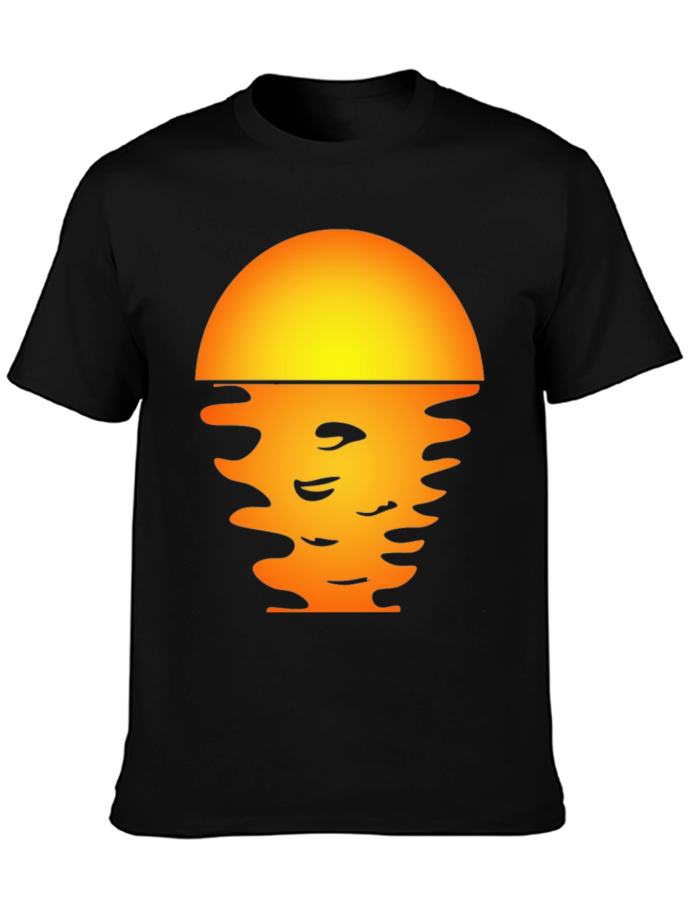 Sunset Graphic Tee - Stylish Black T-Shirt