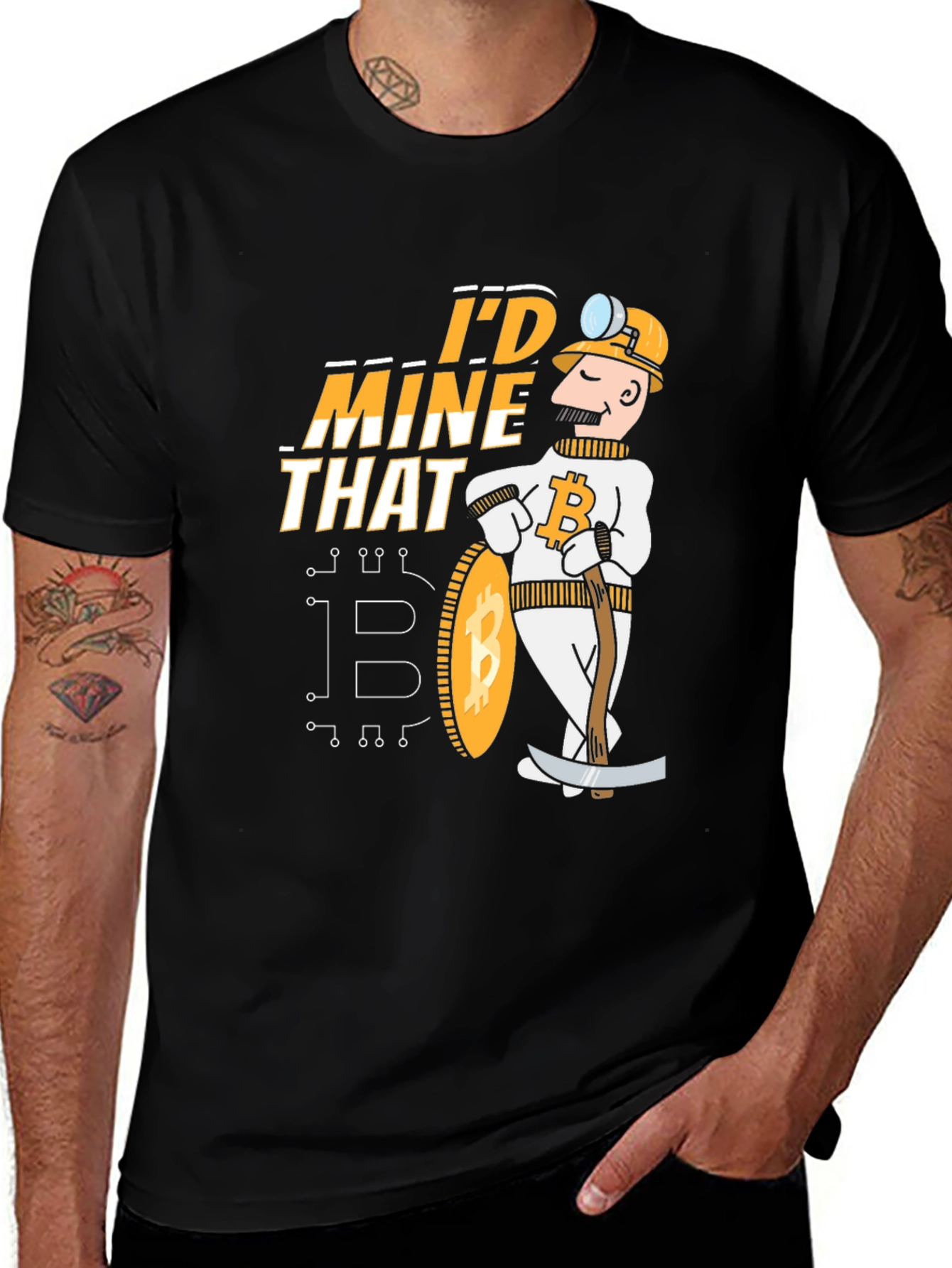 Id Mine That Bitcoin Miner Graphic Tee - Black