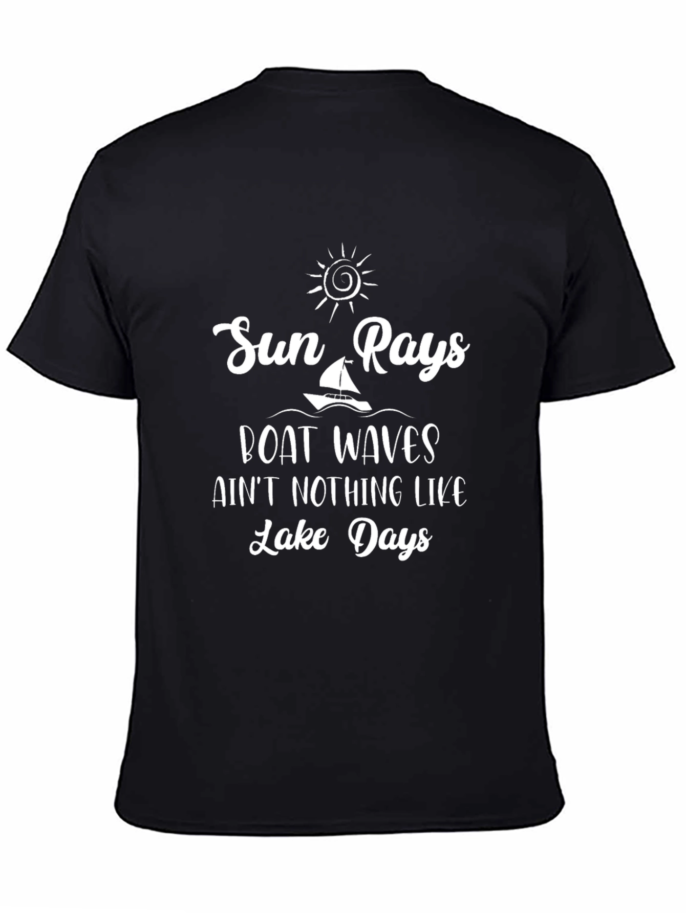 Sun Rays Boat Waves Lake Days Graphic T-Shirt