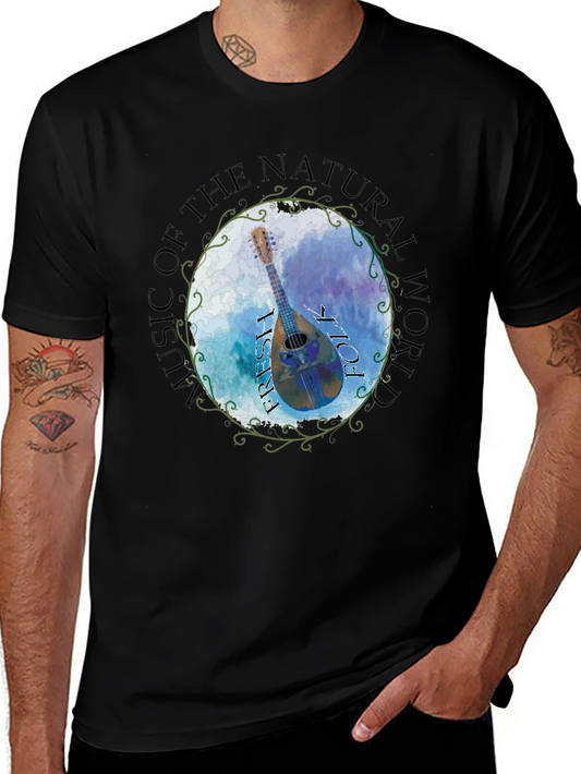 Natural World Music T-Shirt - Folk Irish Mandolin Design