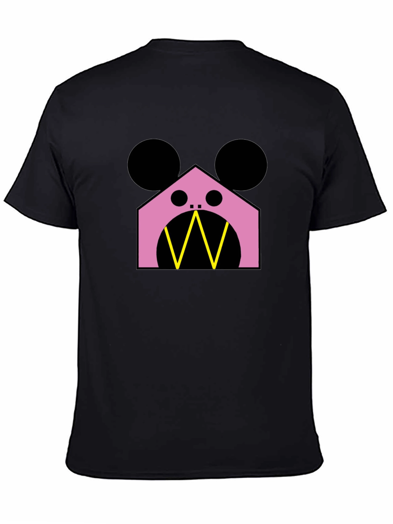 Pink Monster Graphic Black T-Shirt