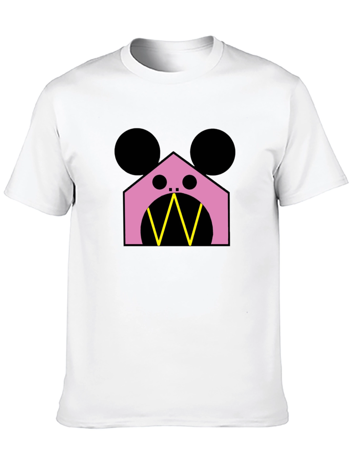 Pink Monster Graphic Black T-Shirt