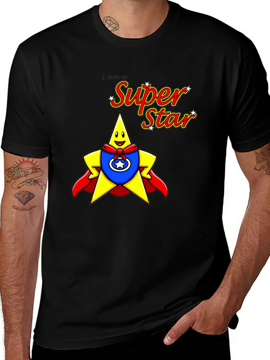 Super Star Graphic Black Tee