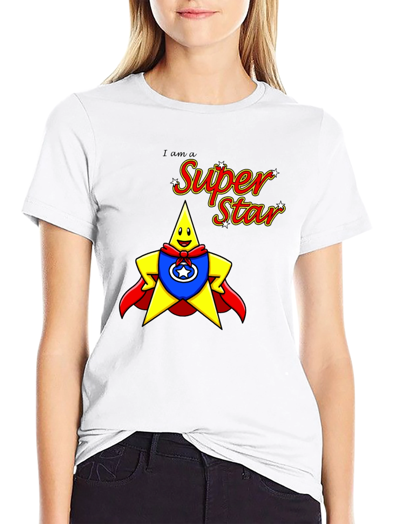 Super Star Graphic Black Tee