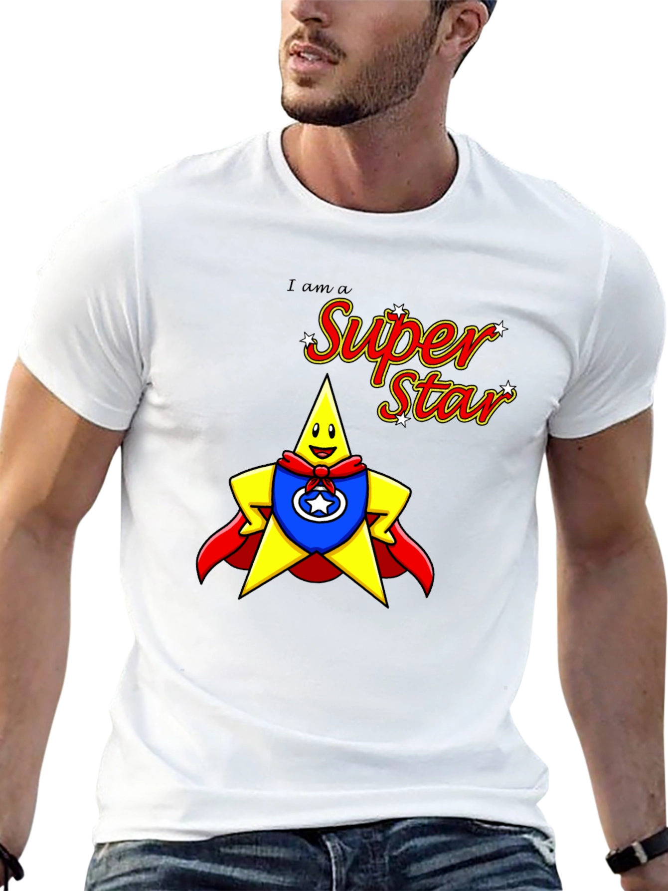Super Star Graphic Black Tee