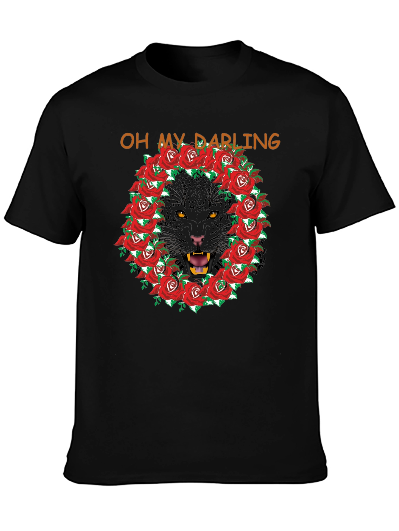 Oh My Darling Panther Rose Wreath T-Shirt