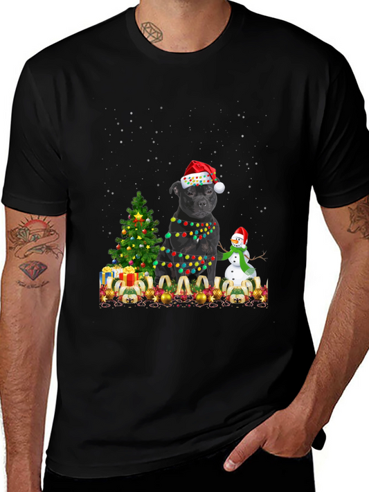 Christmas Staffordshire Bull Terrier T-Shirt