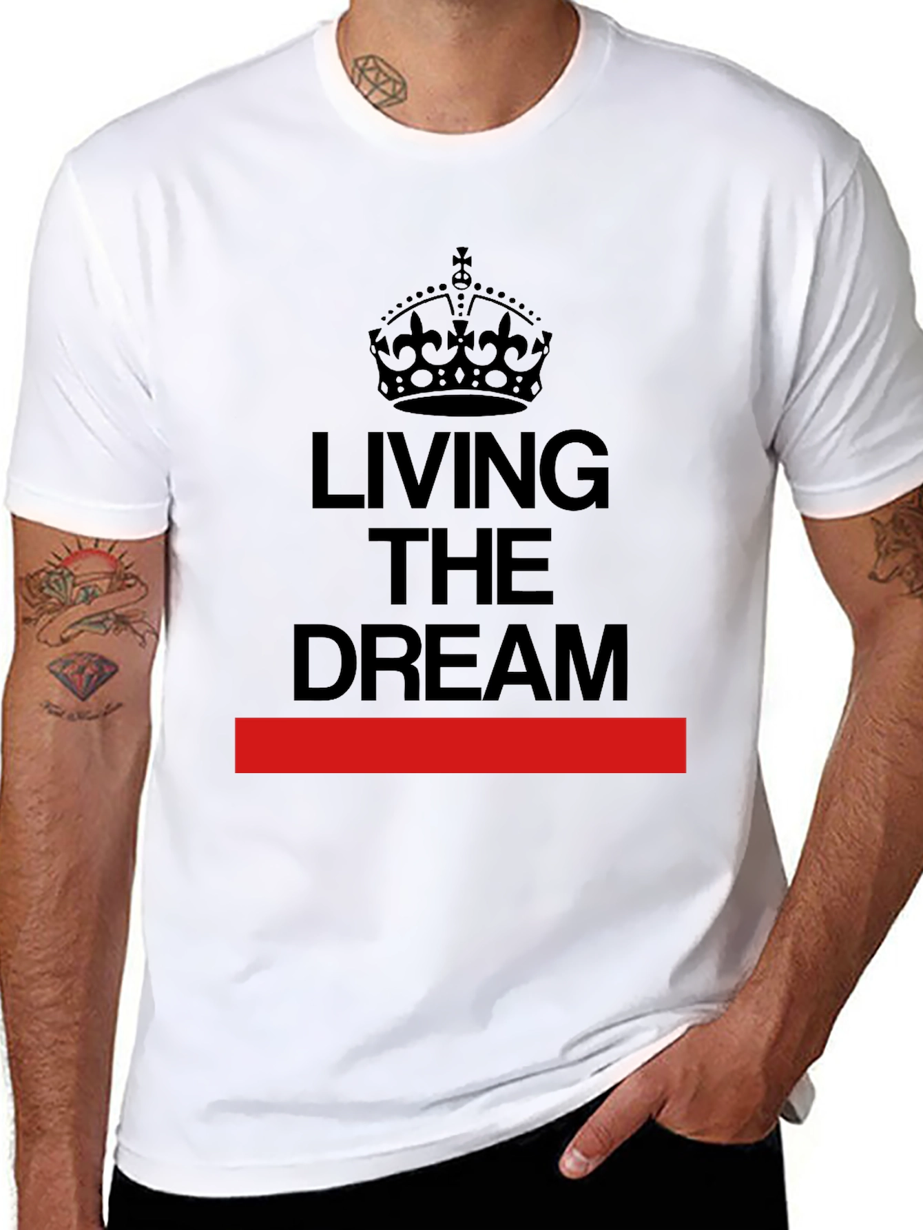 Living The Dream Crown Graphic Black T-Shirt