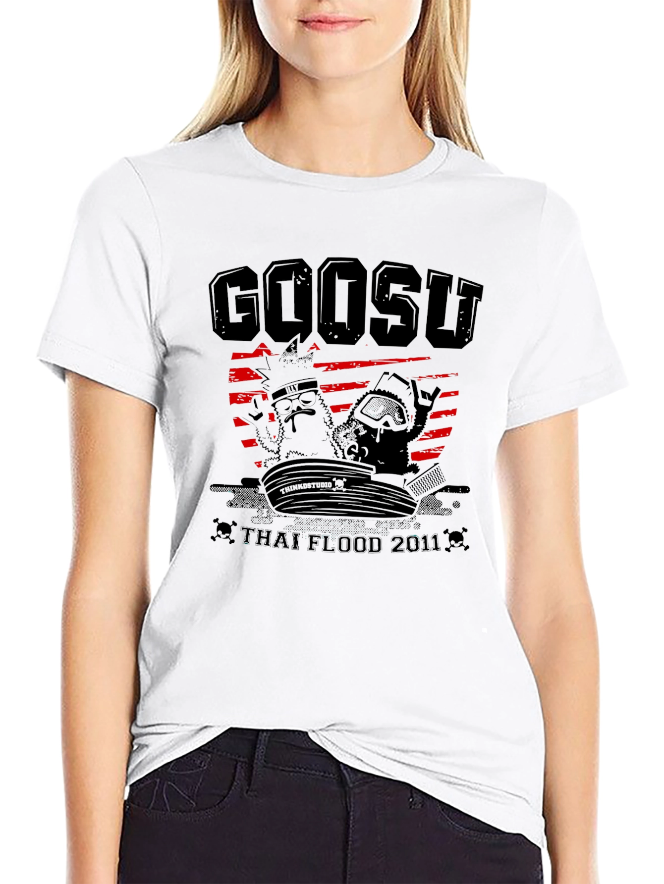 Goosu Thai Flood 2011 Black T-Shirt