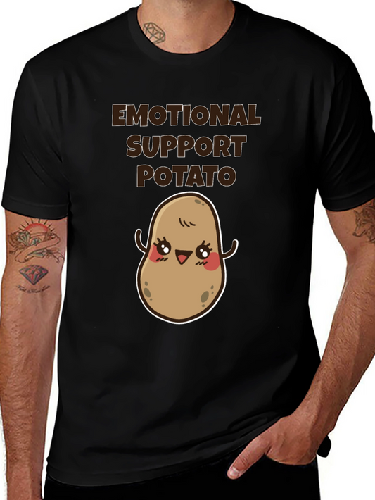 Emotional Support Potato T-Shirt - Cute Cartoon Design