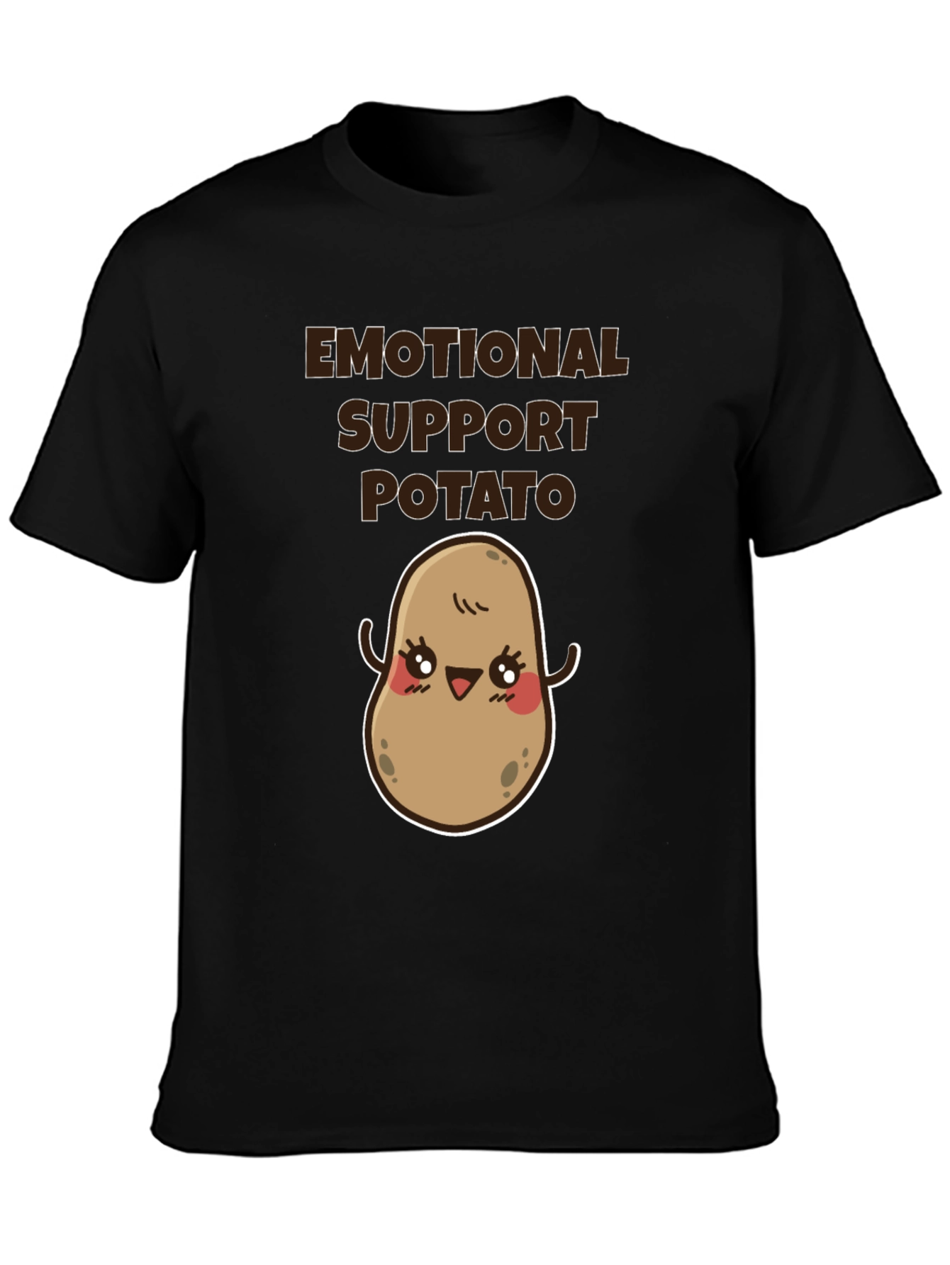 Emotional Support Potato T-Shirt - Cute Cartoon Design