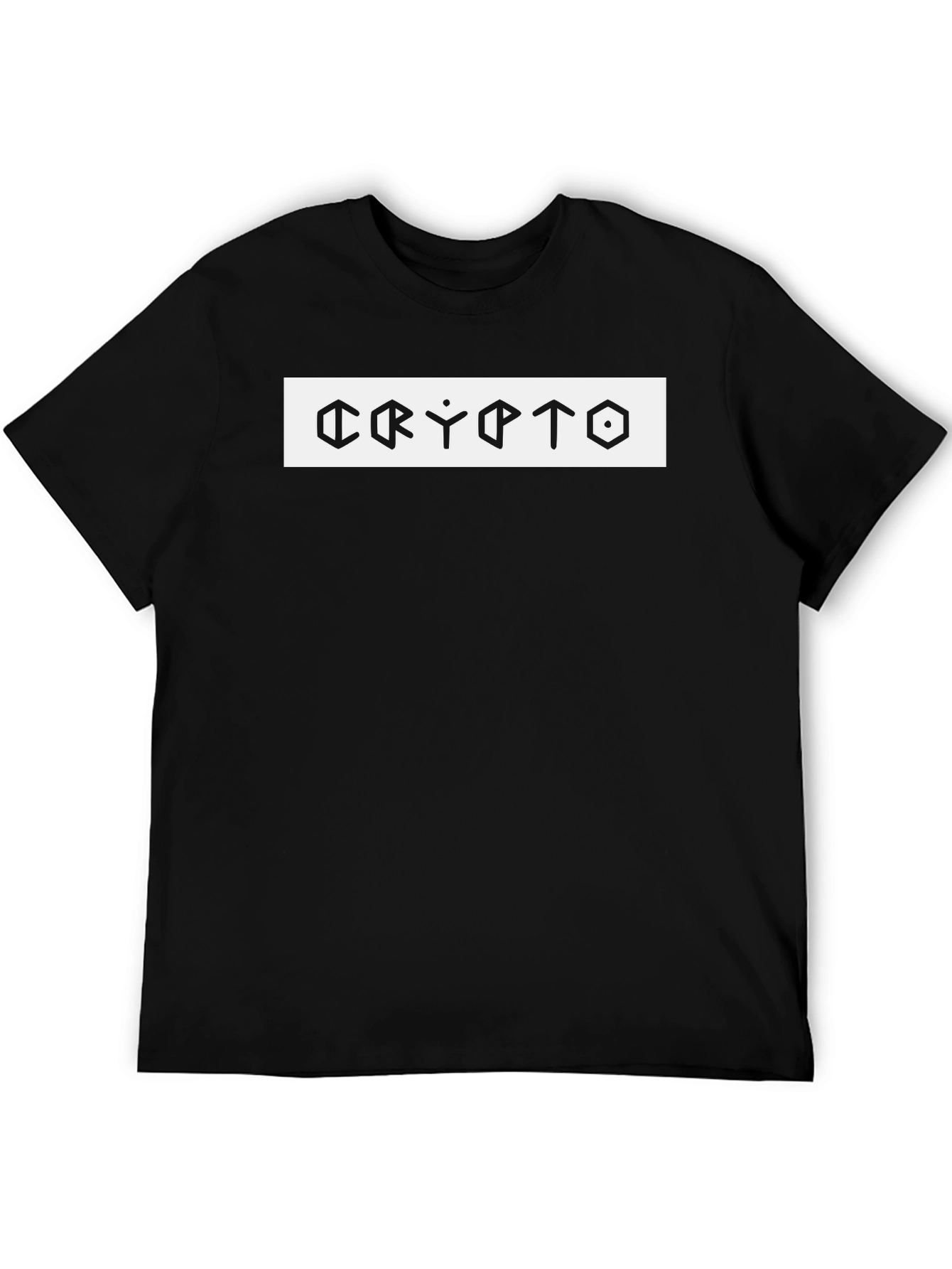 Crypto Graphic Tee - Modern Mens Black T-Shirt