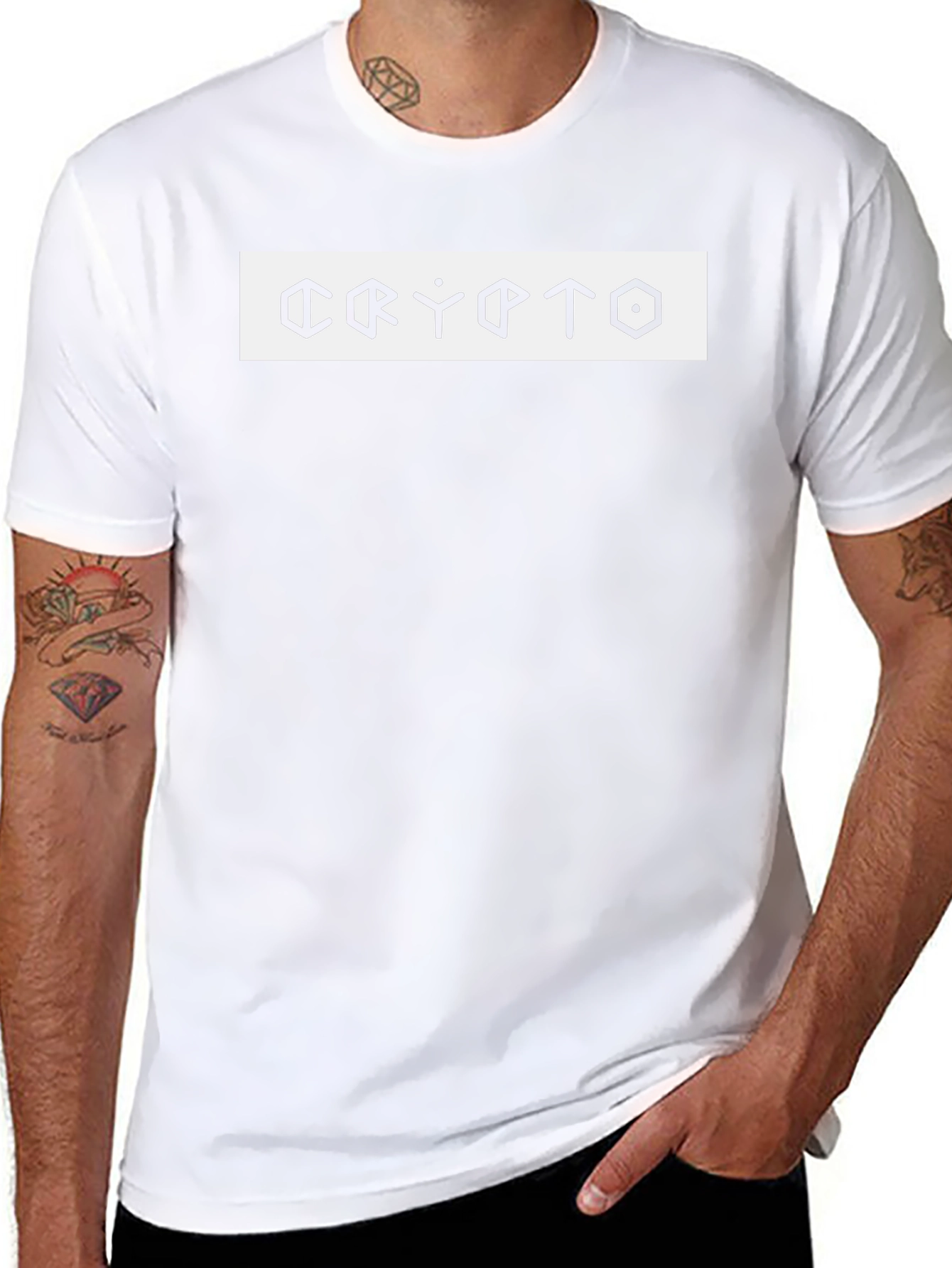 Crypto Graphic Tee - Modern Mens Black T-Shirt