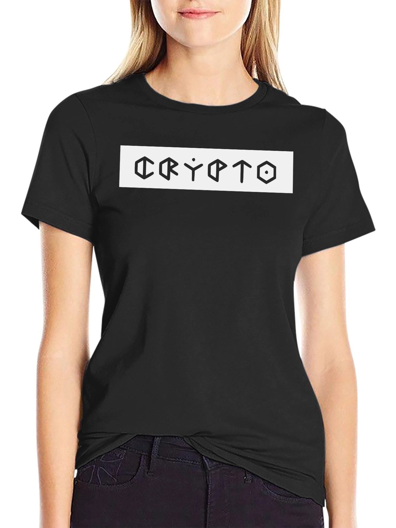Crypto Graphic Tee - Modern Mens Black T-Shirt