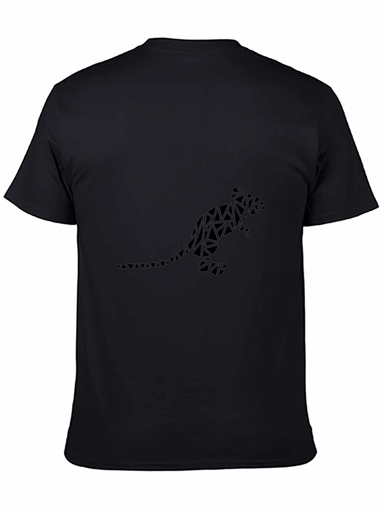 Geometric Rat Print Black T-Shirt
