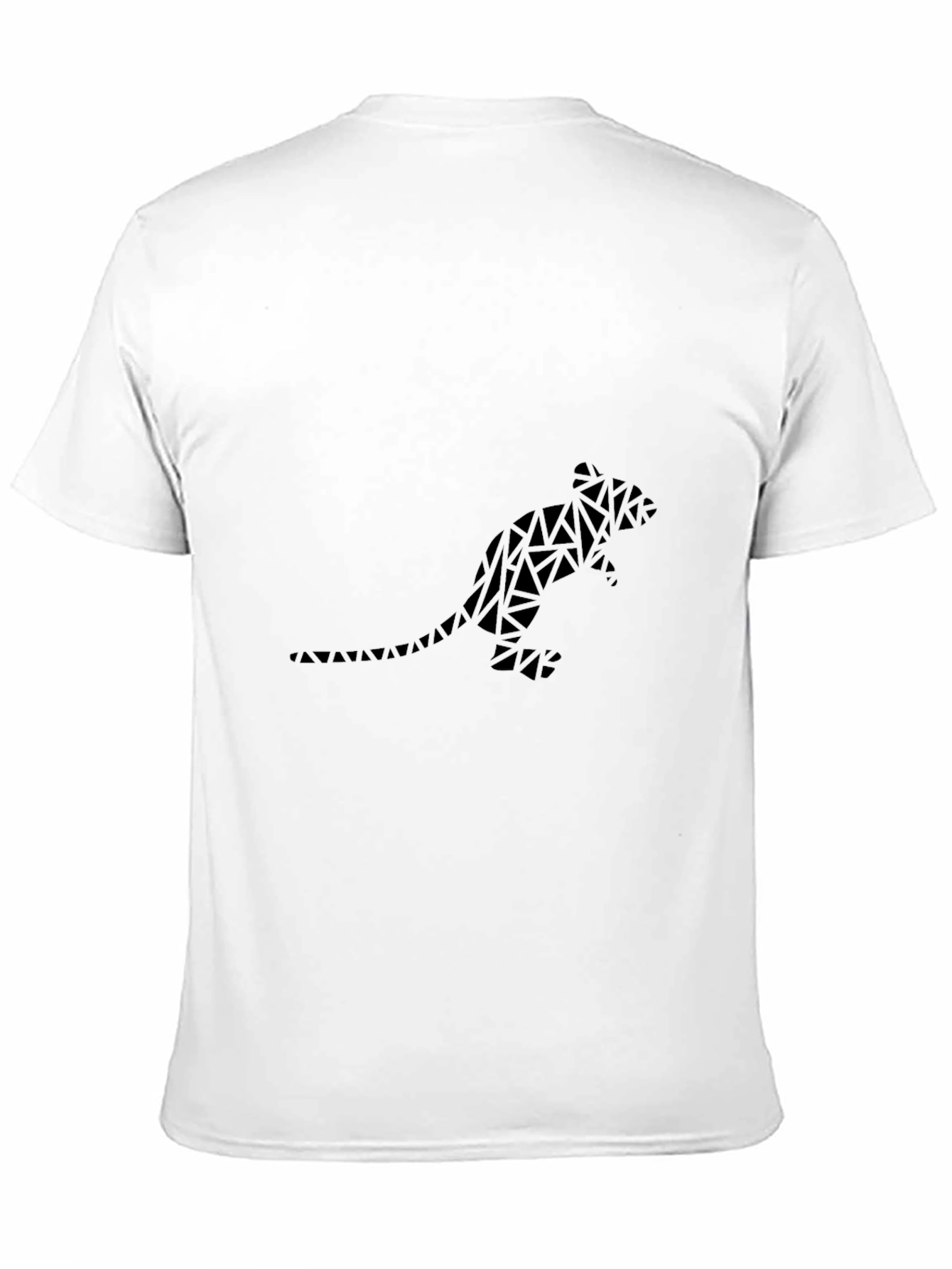 Geometric Rat Print Black T-Shirt