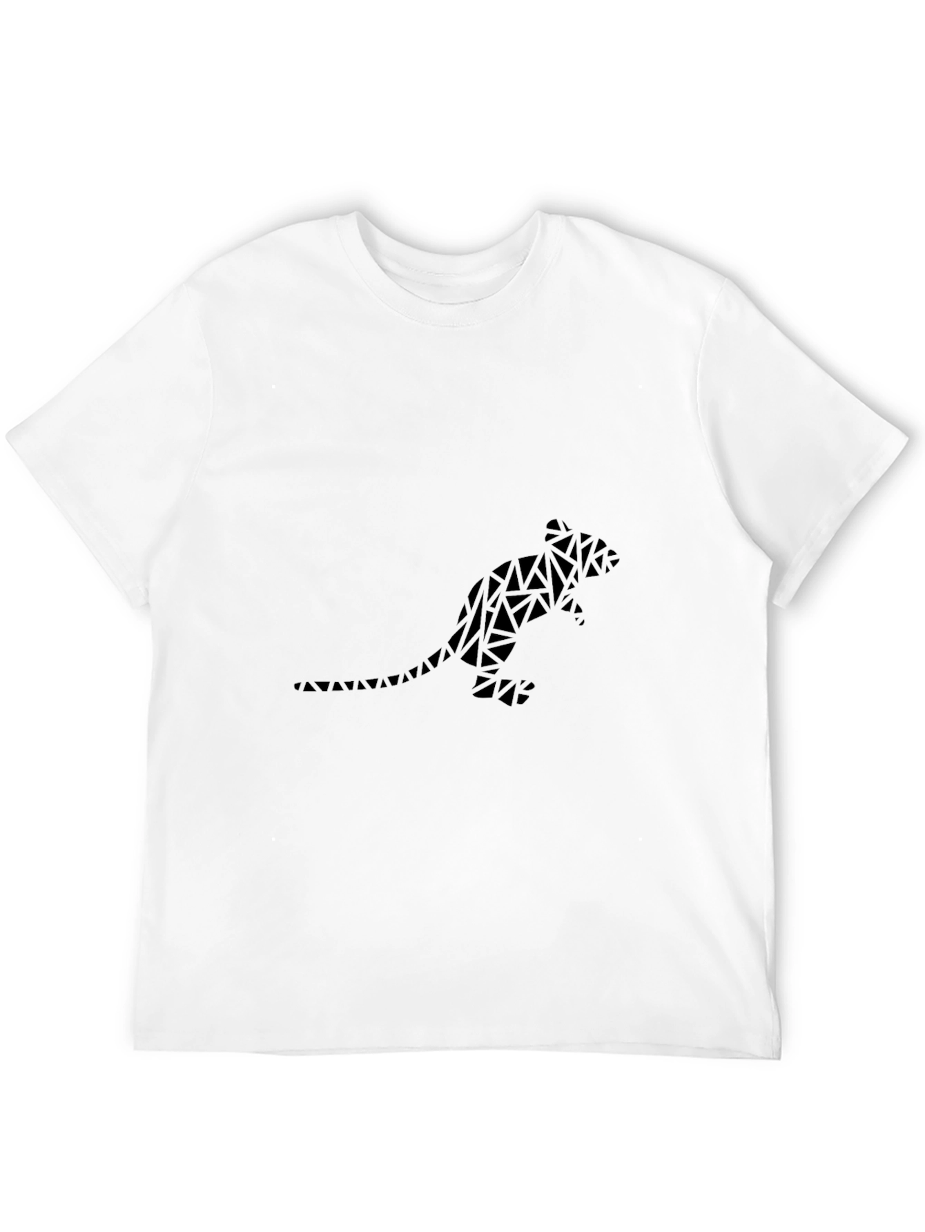 Geometric Rat Print Black T-Shirt
