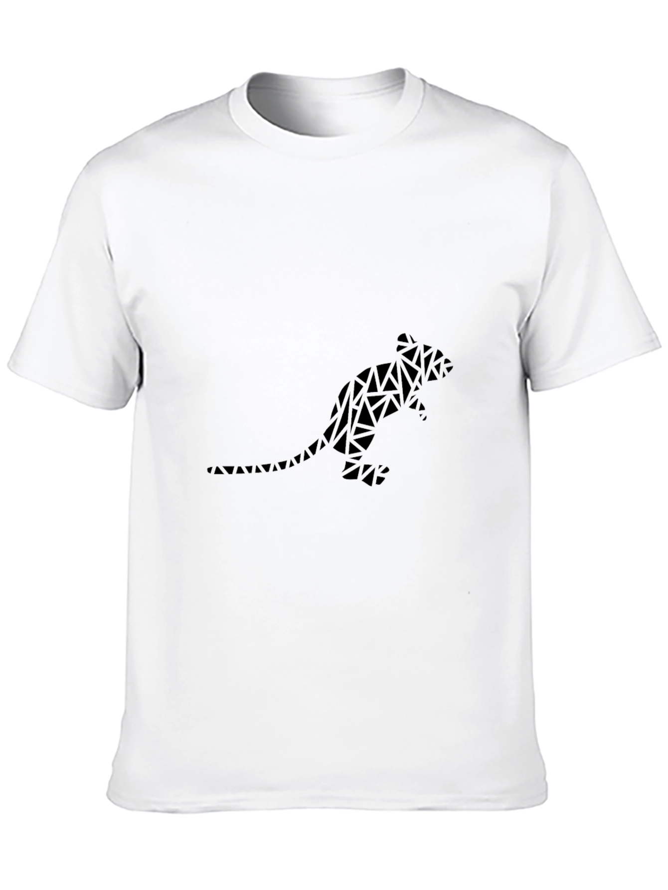 Geometric Rat Print Black T-Shirt