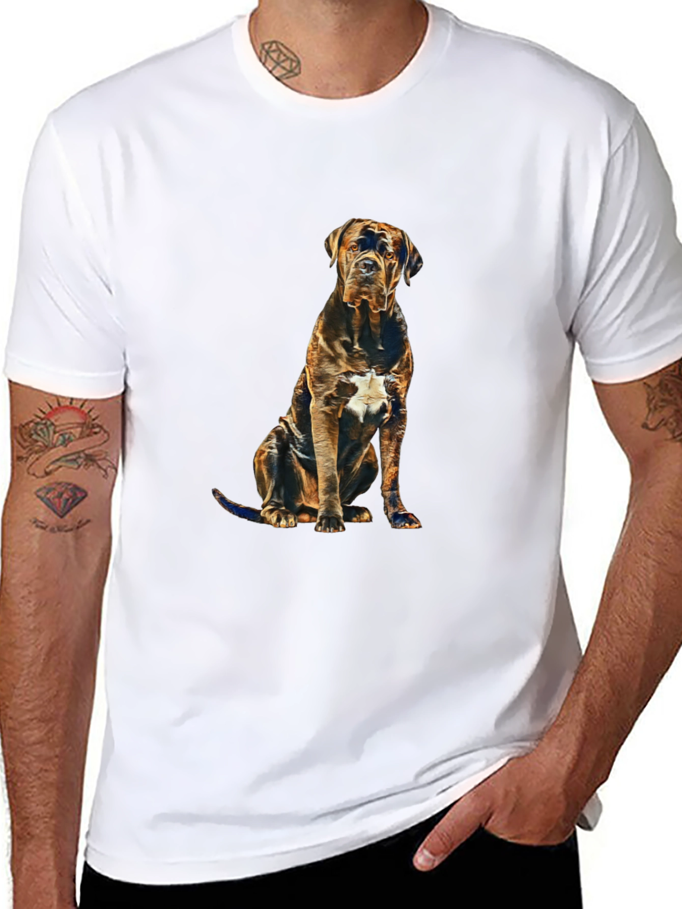 Dog Graphic Black T-Shirt for Men