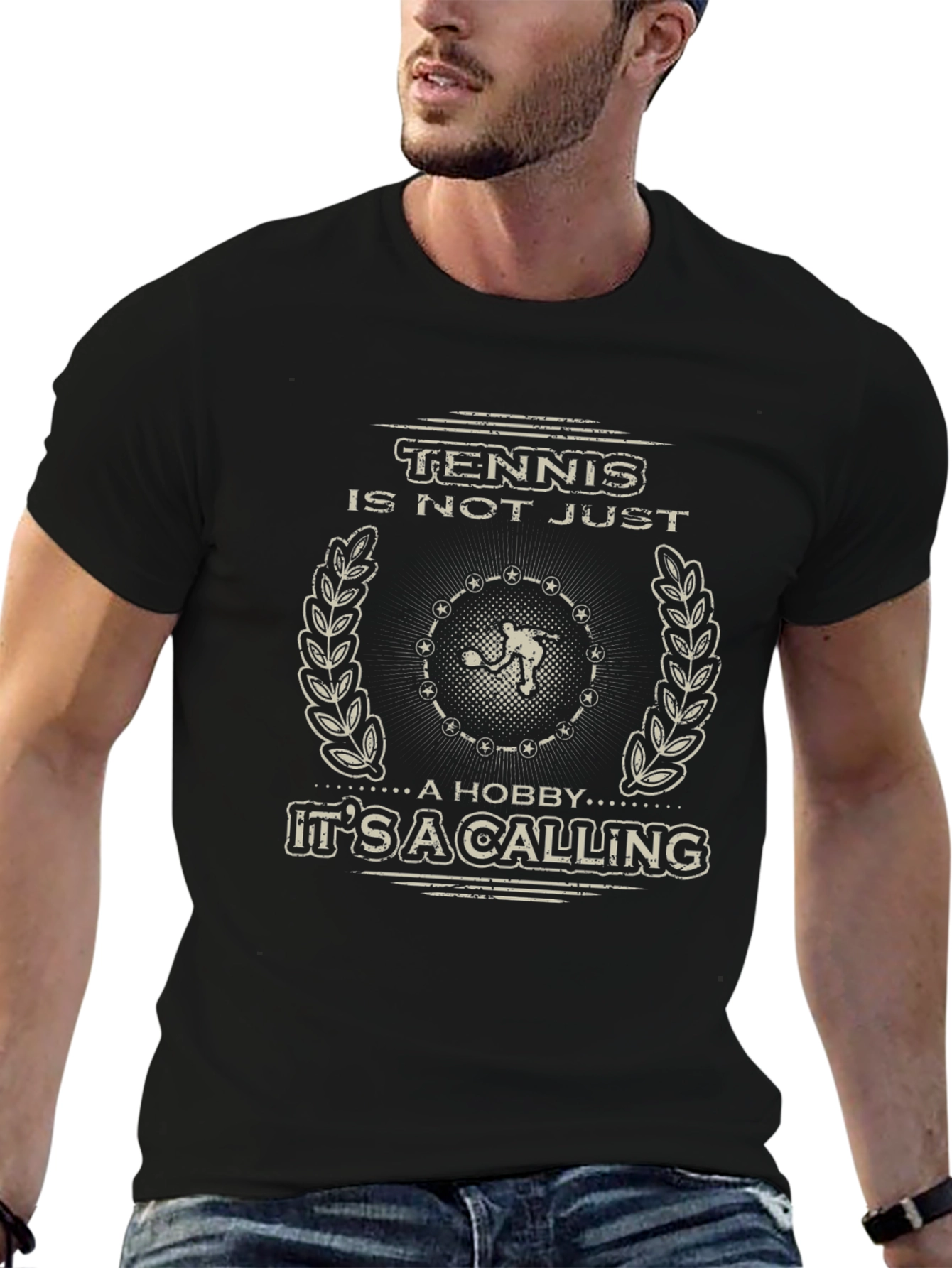Tennis Is Not Just A Hobby Mens Black T-Shirt