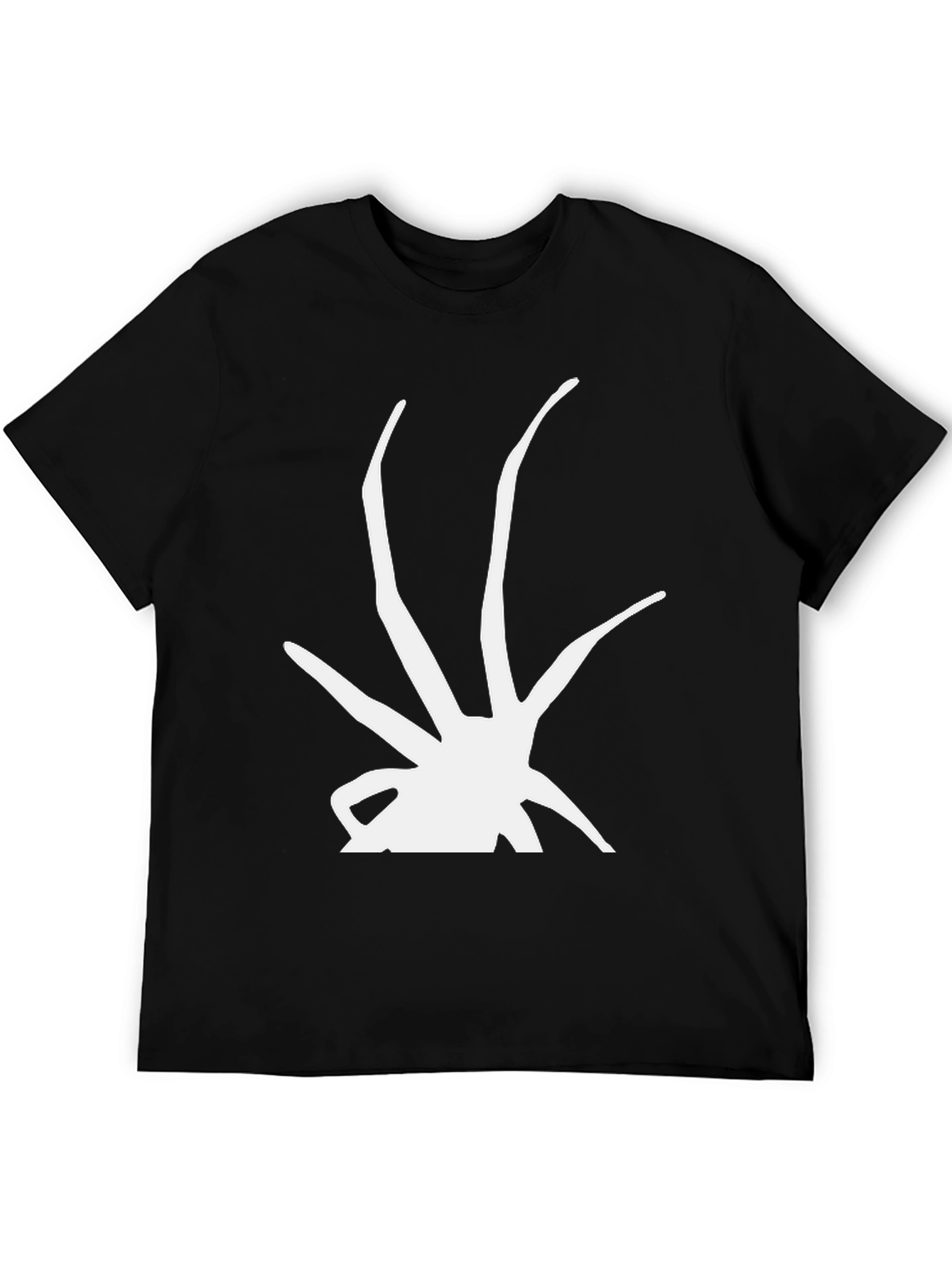 Abstract Graphic Print T-Shirt - Casual Black Tee