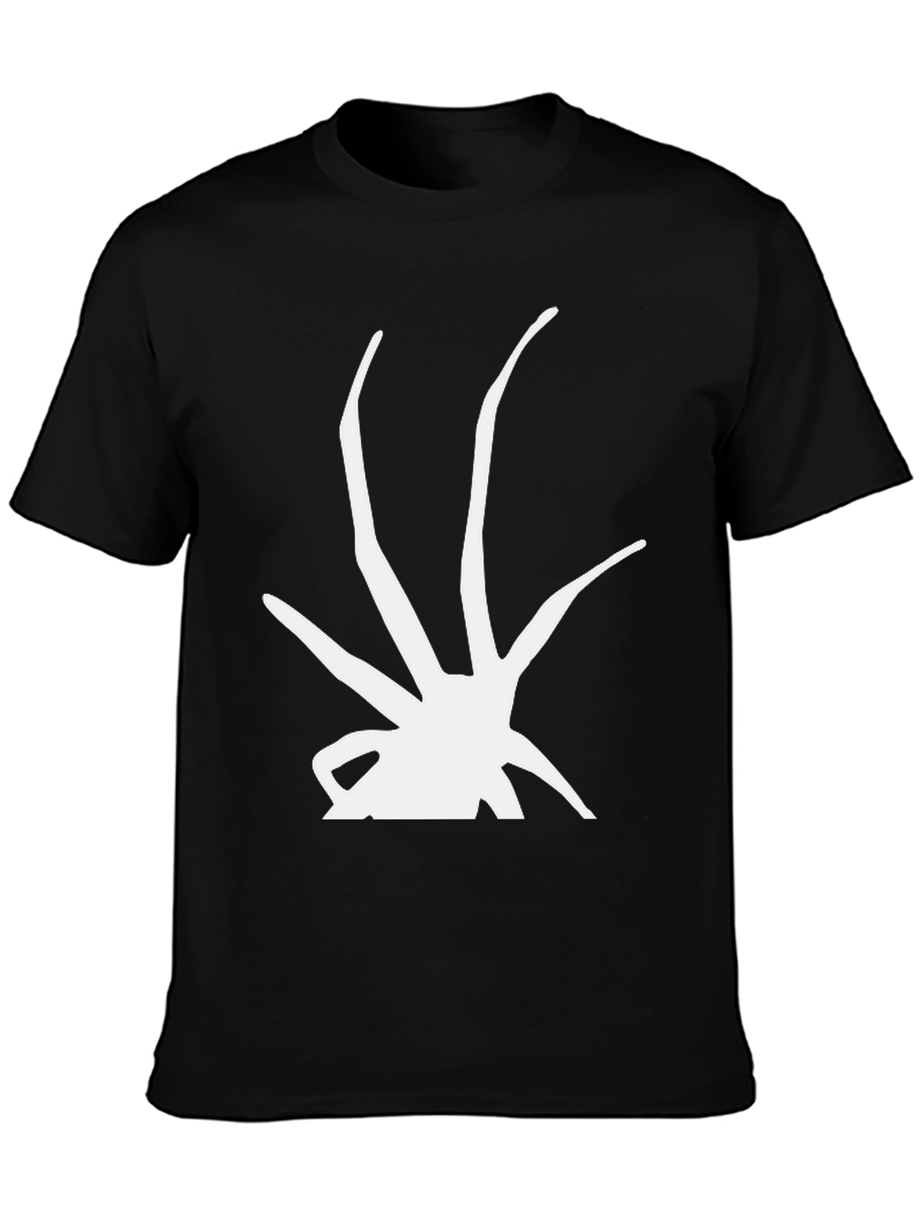 Abstract Graphic Print T-Shirt - Casual Black Tee